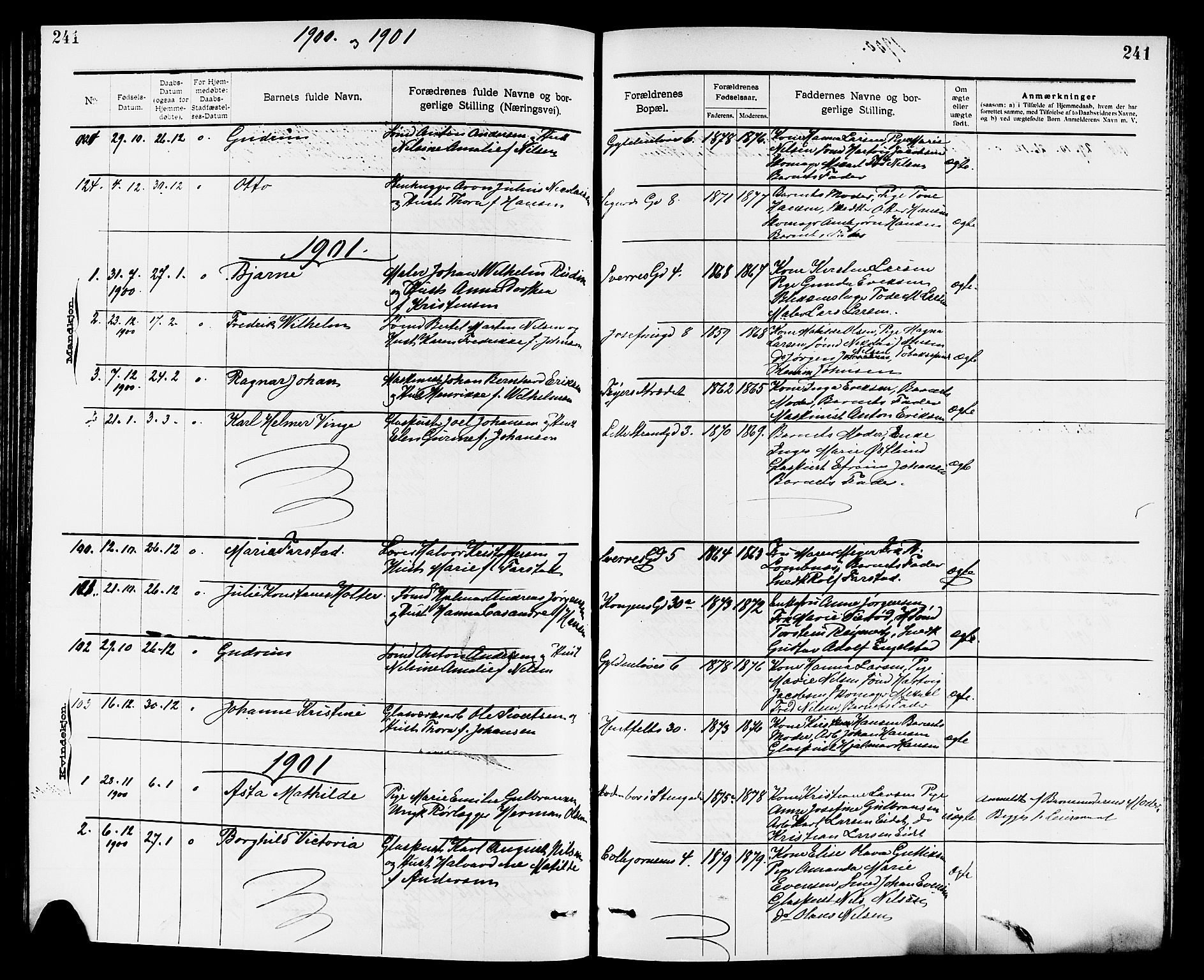Larvik kirkebøker, SAKO/A-352/G/Ga/L0005: Parish register (copy) no. I 5, 1888-1909, p. 241