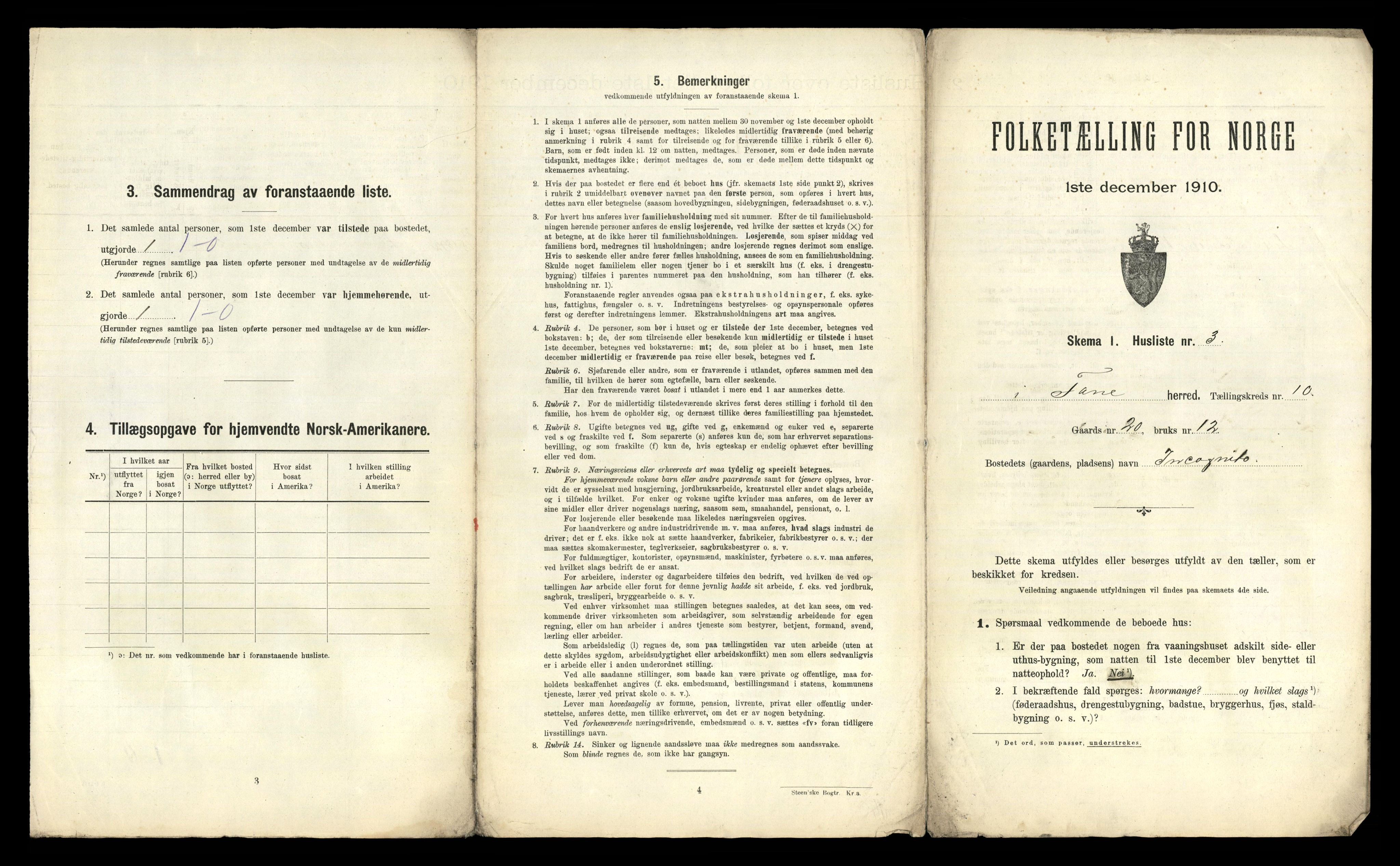 RA, 1910 census for Fana, 1910, p. 1041