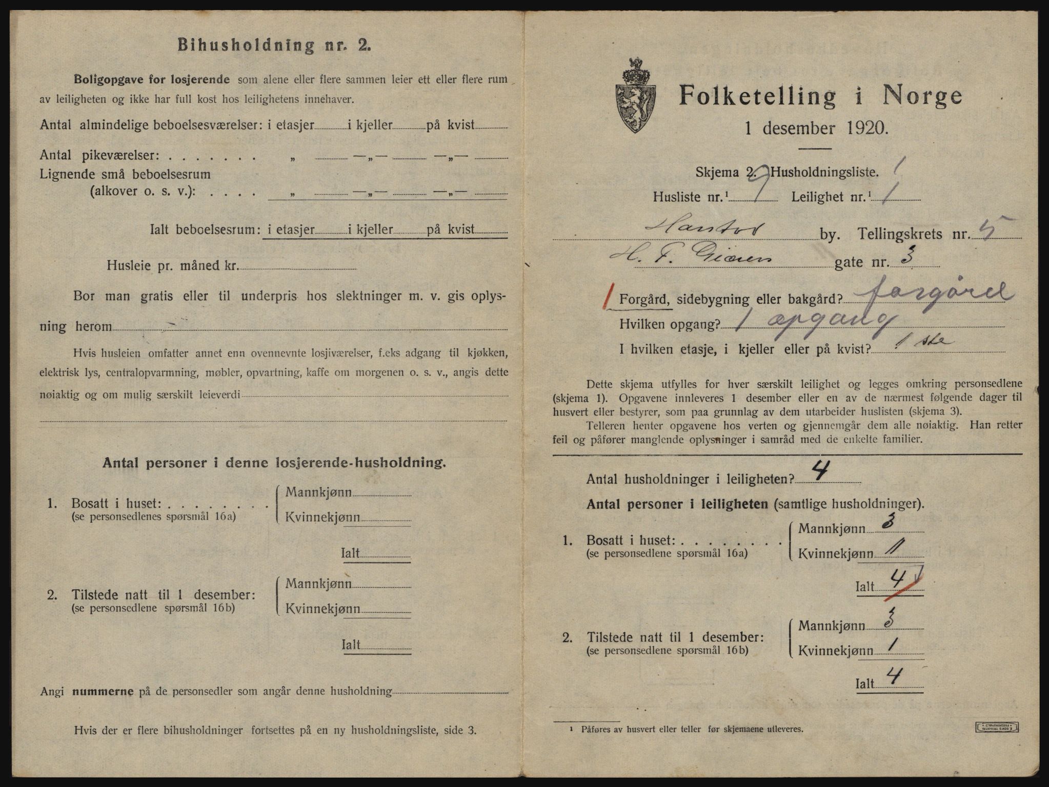 SATØ, 1920 census for Harstad, 1920, p. 1653