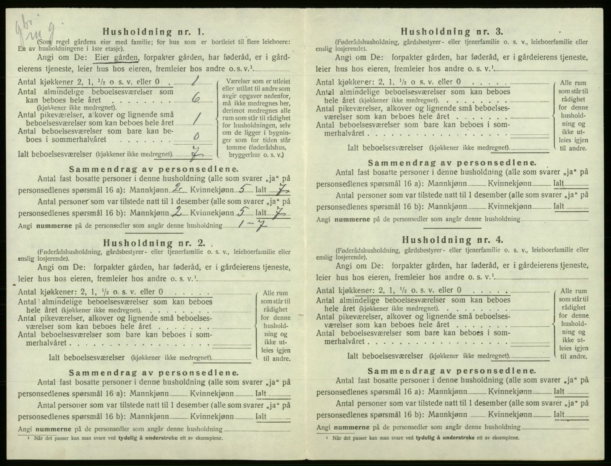 SAB, 1920 census for Fusa, 1920, p. 328