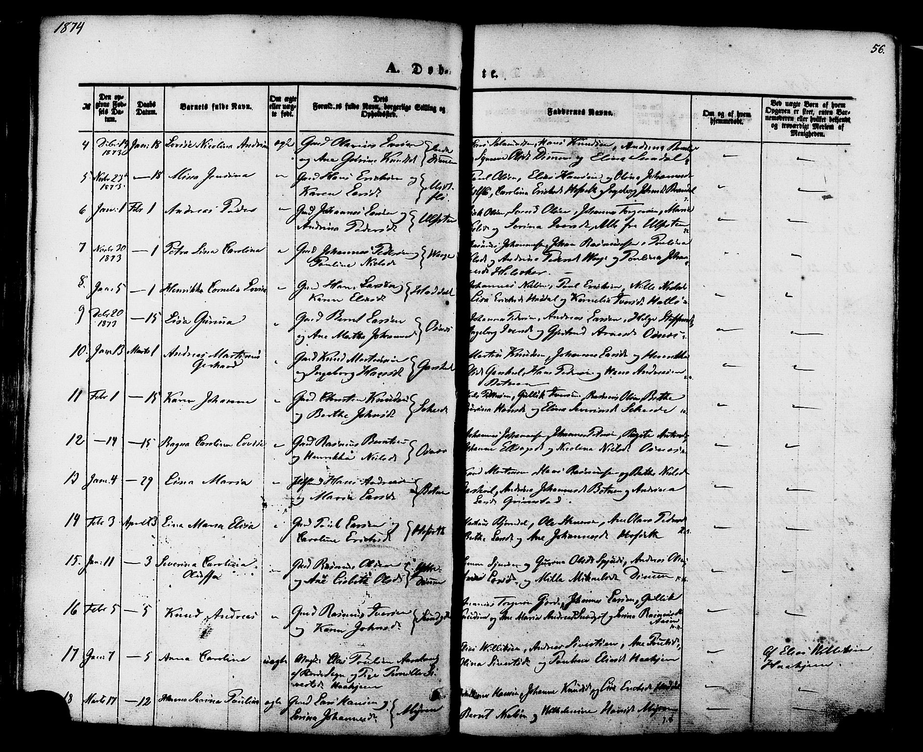 Ministerialprotokoller, klokkerbøker og fødselsregistre - Møre og Romsdal, SAT/A-1454/509/L0105: Parish register (official) no. 509A03, 1848-1882, p. 56
