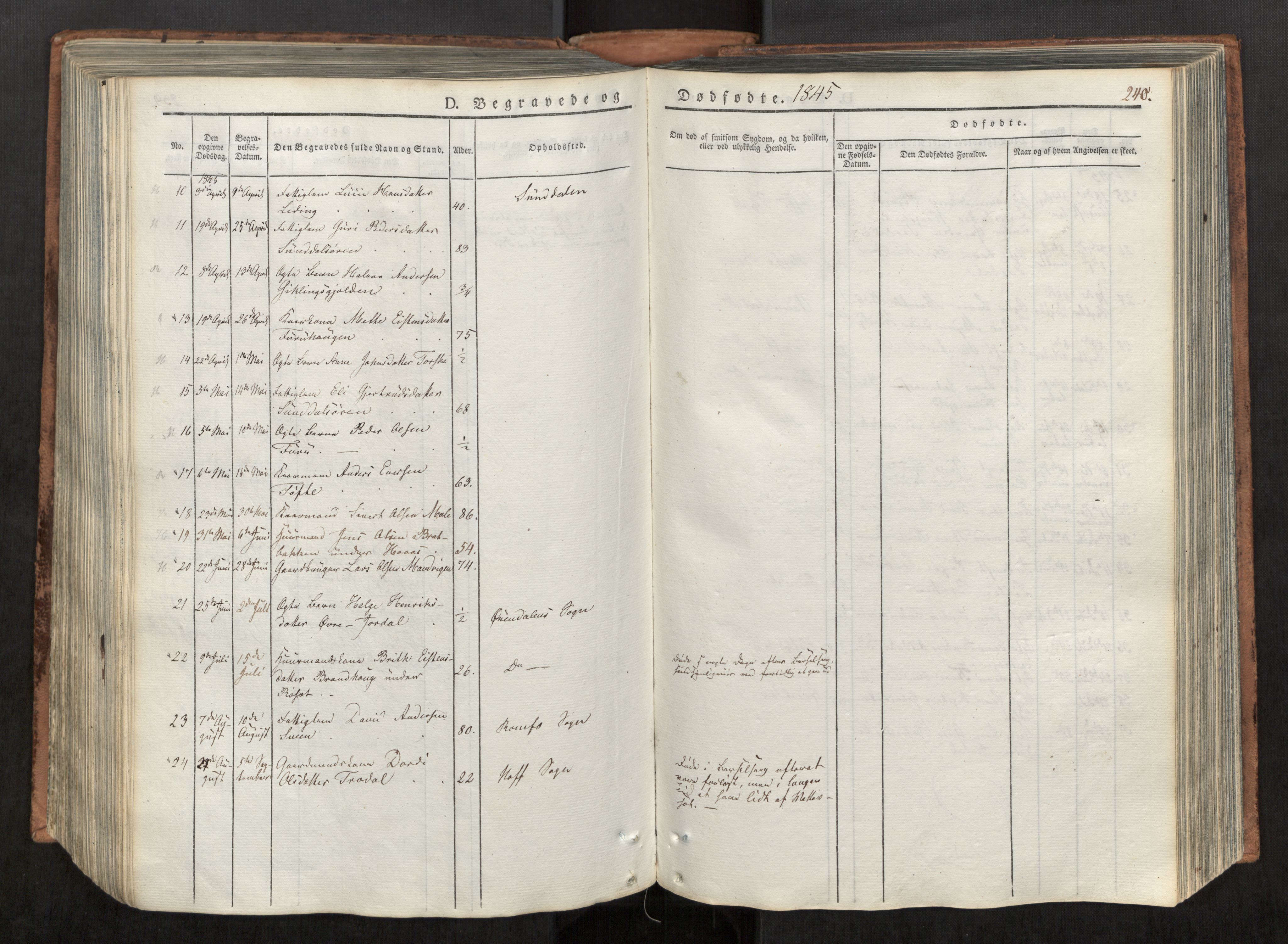 Ministerialprotokoller, klokkerbøker og fødselsregistre - Møre og Romsdal, AV/SAT-A-1454/590/L1012: Parish register (official) no. 590A04, 1832-1846, p. 240