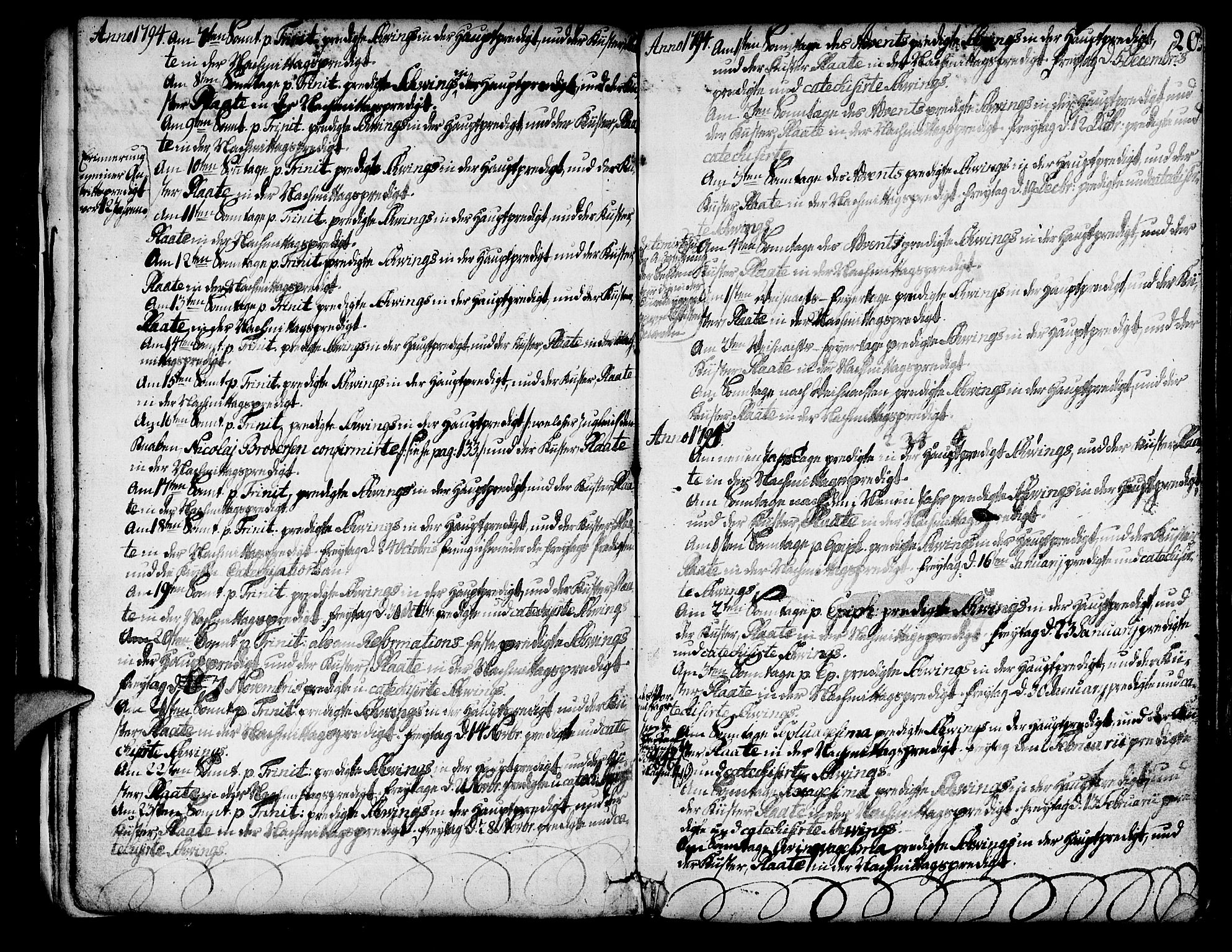 Mariakirken Sokneprestembete, SAB/A-76901/H/Haa/L0003: Parish register (official) no. A 3, 1786-1815, p. 20