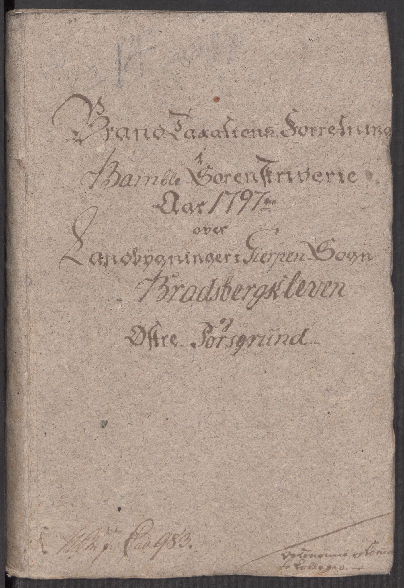 Kommersekollegiet, Brannforsikringskontoret 1767-1814, AV/RA-EA-5458/F/Fb/L0060/0004: Bratsberg amt / Branntaktsprotokoll Gjerpen og Øvre Porsgrunn, 1797