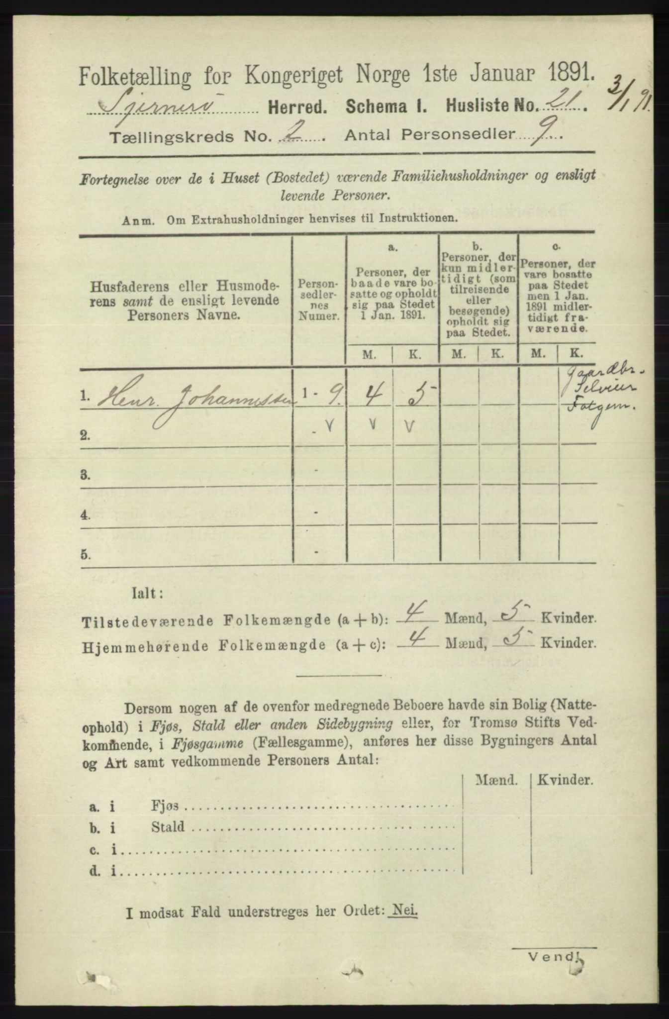 RA, 1891 census for 1140 Sjernarøy, 1891, p. 241