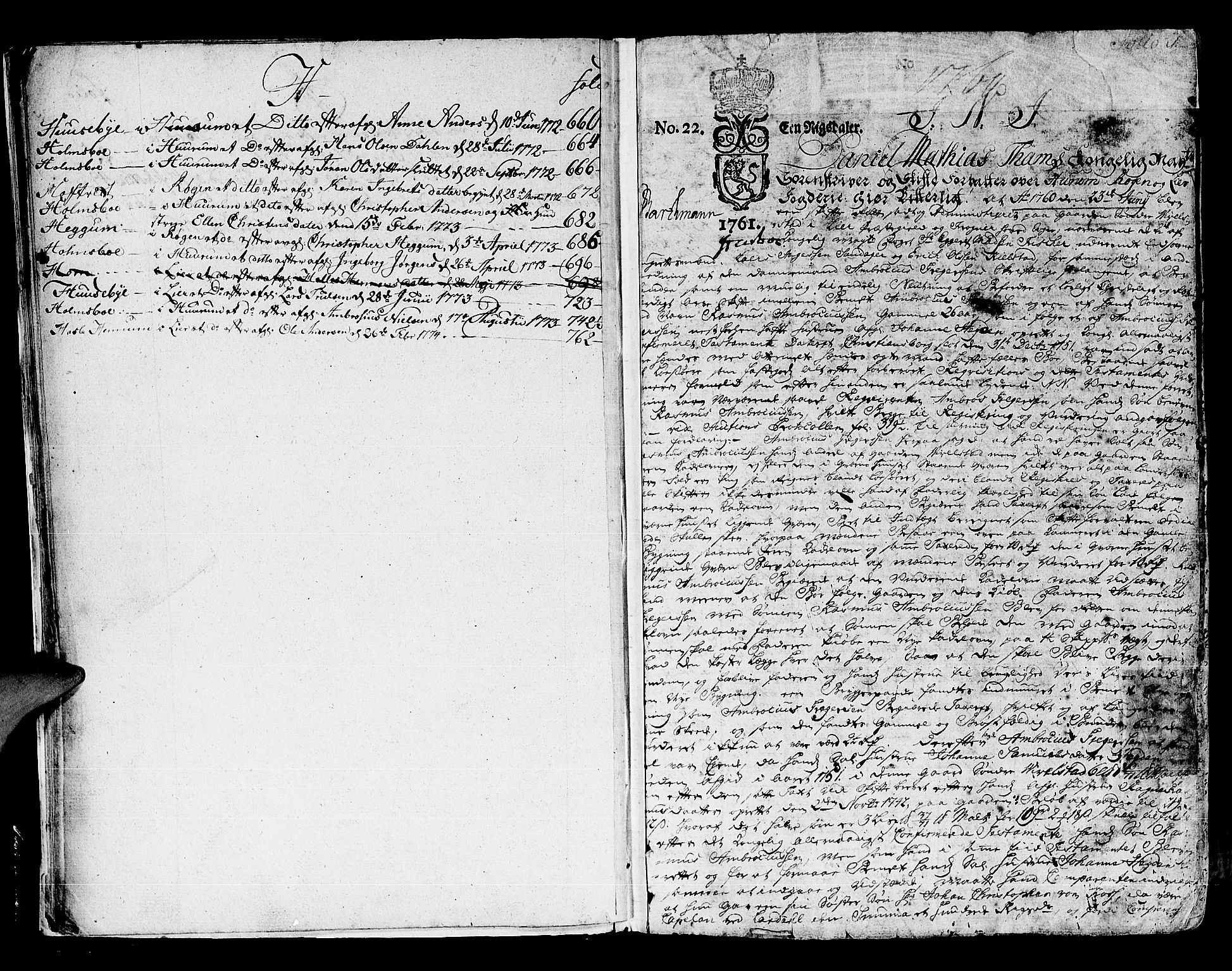 Lier, Røyken og Hurum sorenskriveri, SAKO/A-89/H/Hc/L0005: Skifteprotokoll, 1760-1774, p. 0b-1a