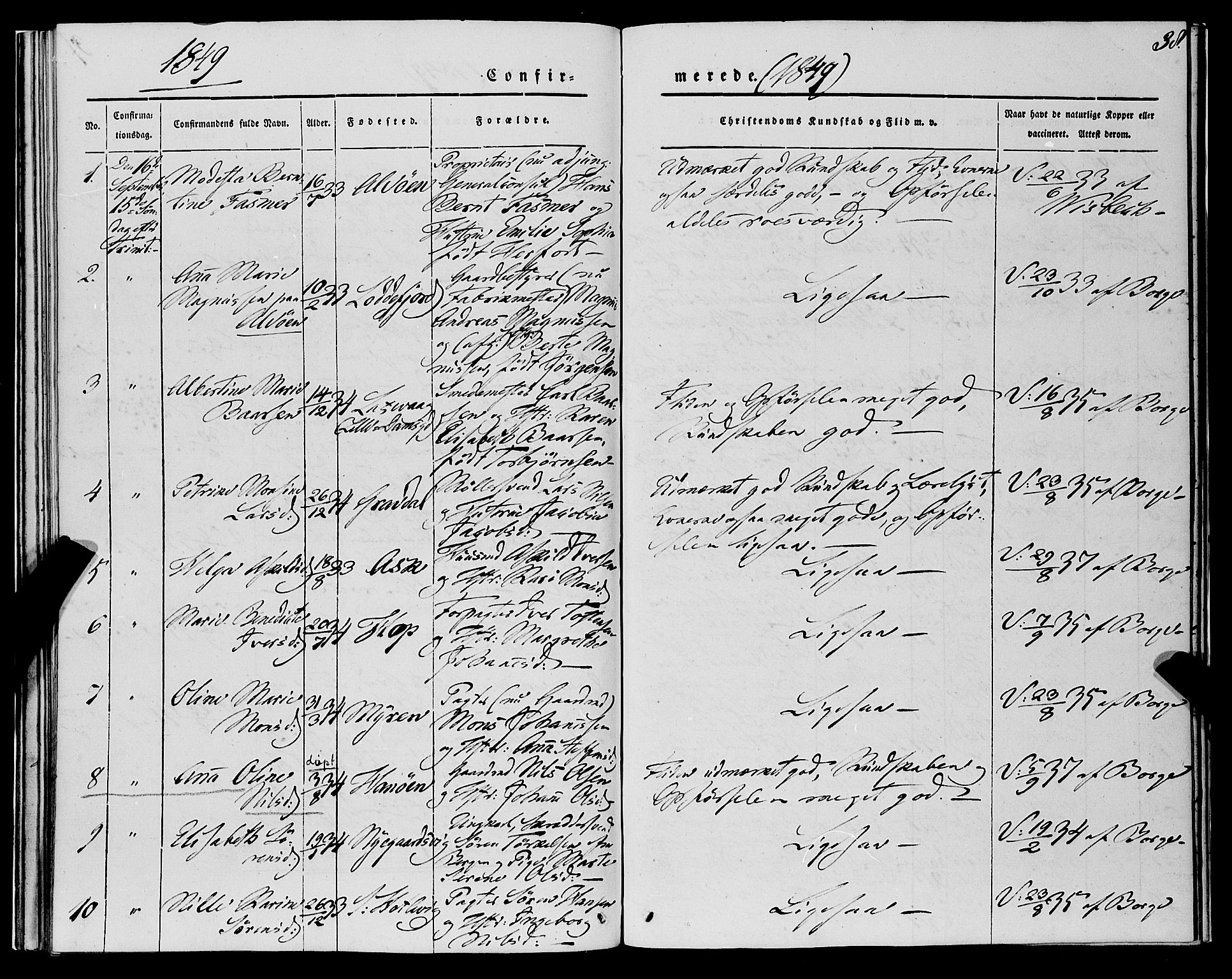 Askøy Sokneprestembete, SAB/A-74101/H/Ha/Haa/Haaa/L0010: Parish register (official) no. A 10, 1845-1854, p. 38