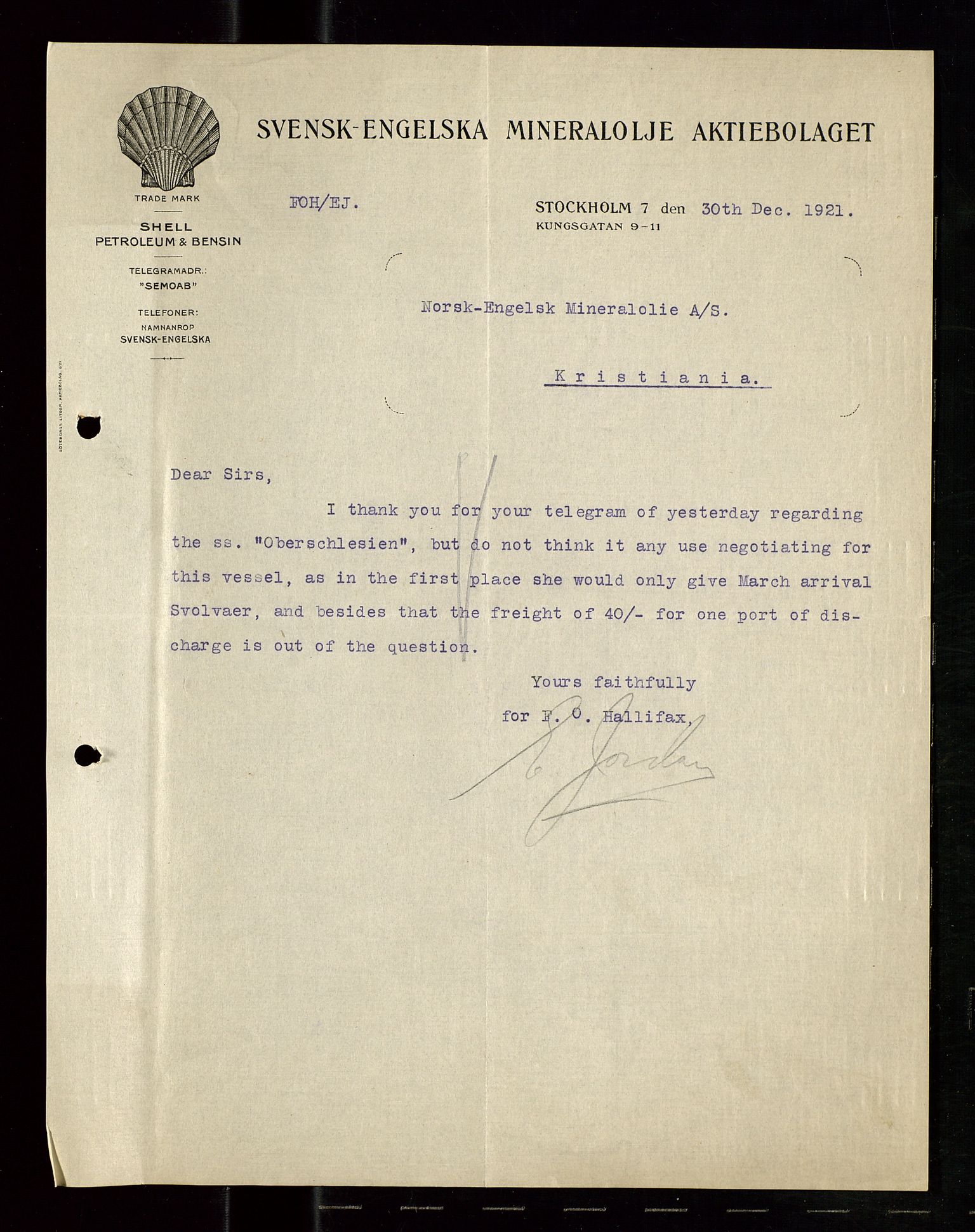 Pa 1521 - A/S Norske Shell, AV/SAST-A-101915/E/Ea/Eaa/L0011: Sjefskorrespondanse, 1921, p. 131