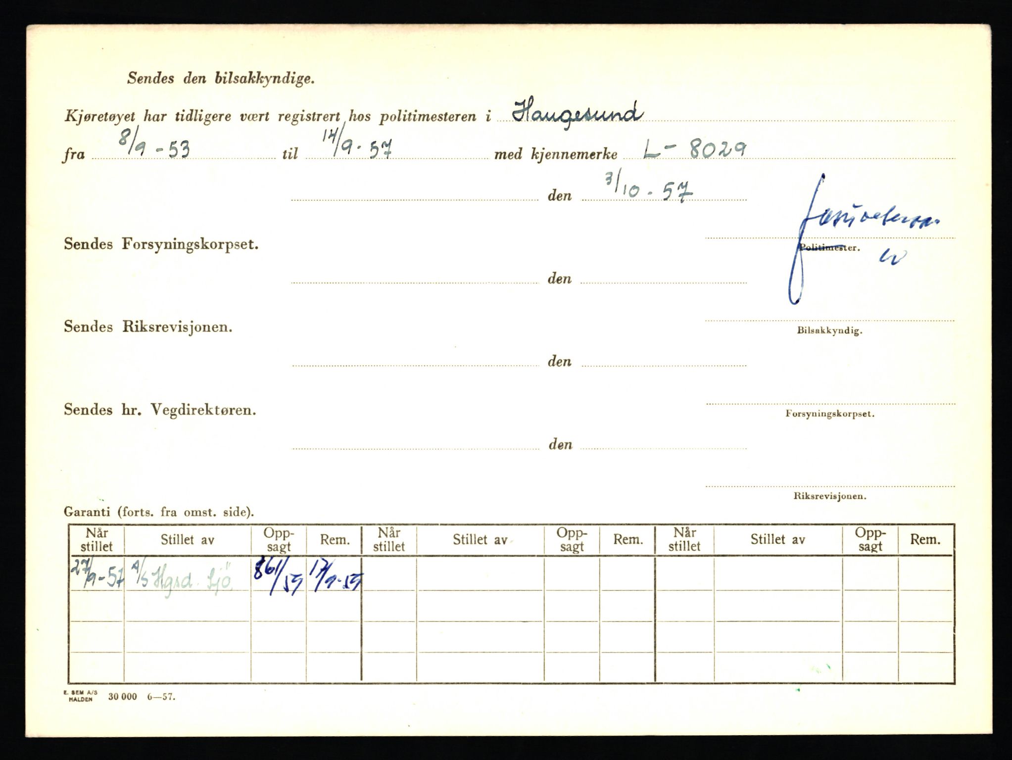 Stavanger trafikkstasjon, SAST/A-101942/0/F/L0014: L-5080 - L-5499, 1930-1971, p. 1966