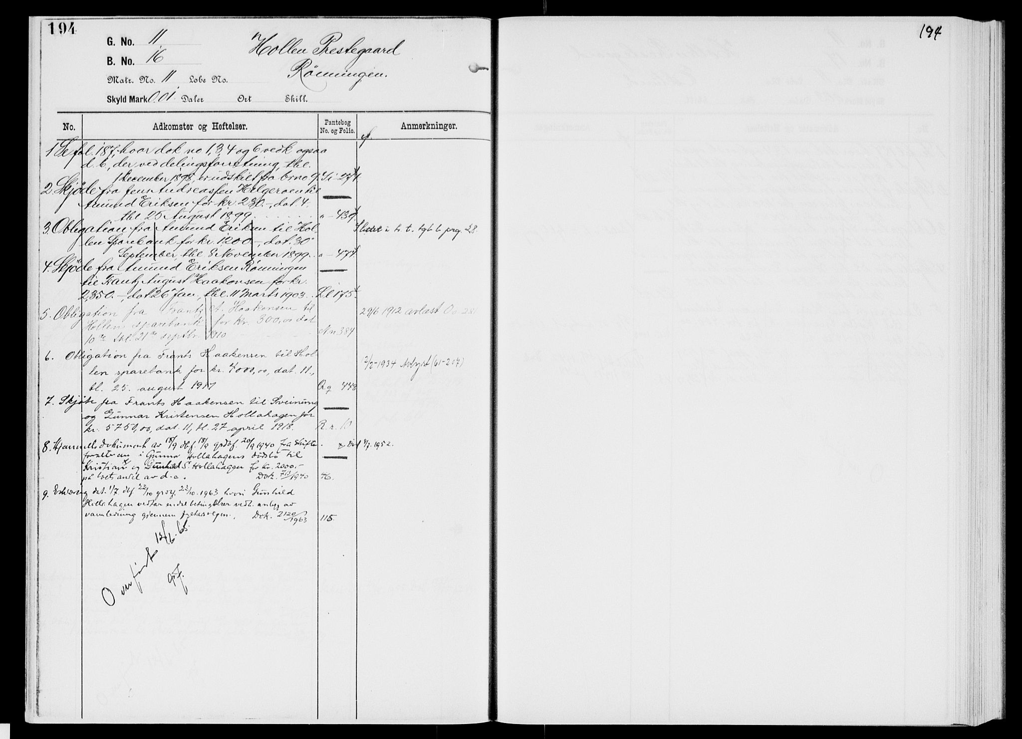 Nedre Telemark sorenskriveri, AV/SAKO-A-135/G/Gb/Gbg/L0001: Mortgage register no. VII 1, p. 194