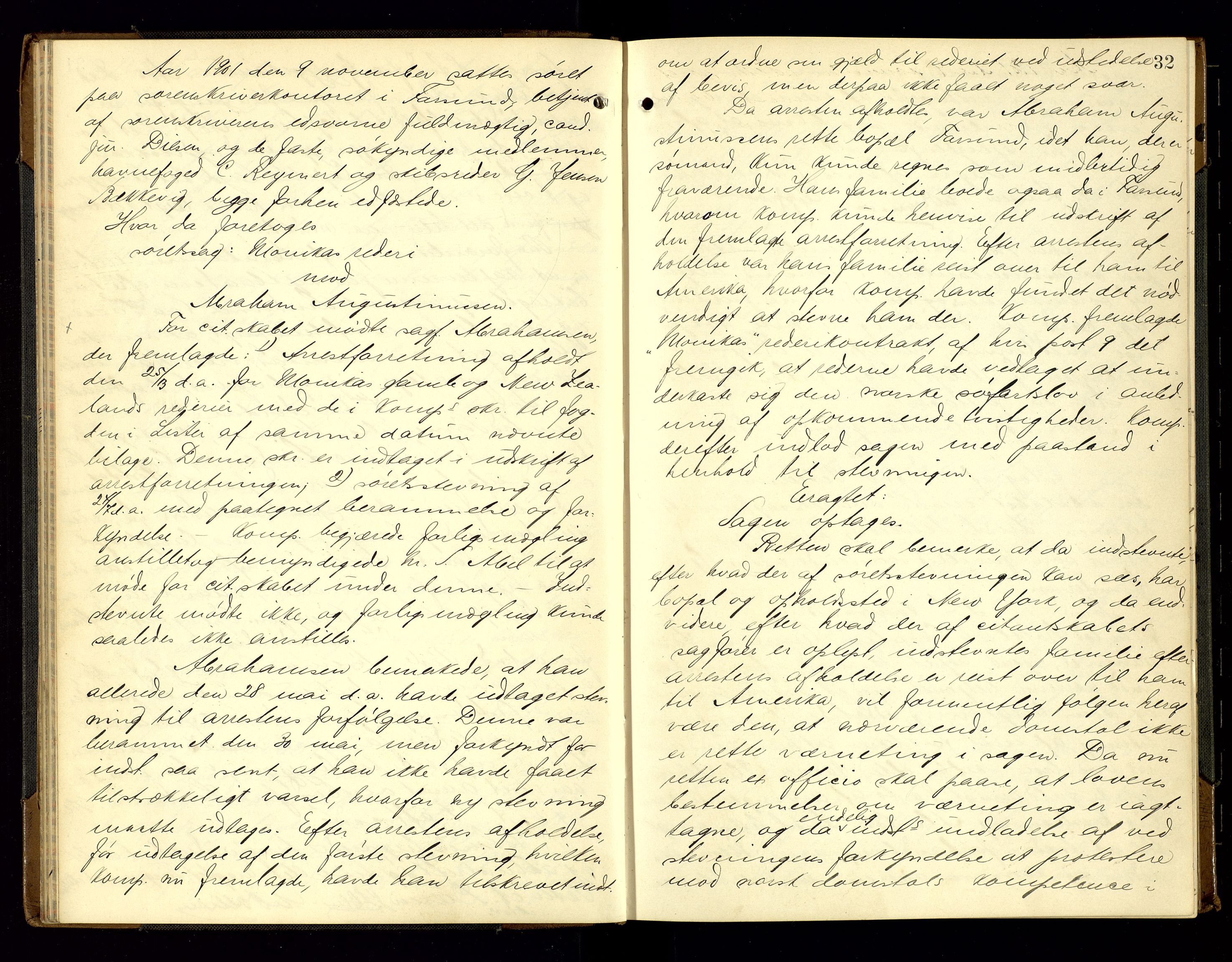 Lyngdal sorenskriveri, AV/SAK-1221-0004/F/Fb/L0093: Ekstrarettsprotokoll nr. 29, 1901-1904, p. 32