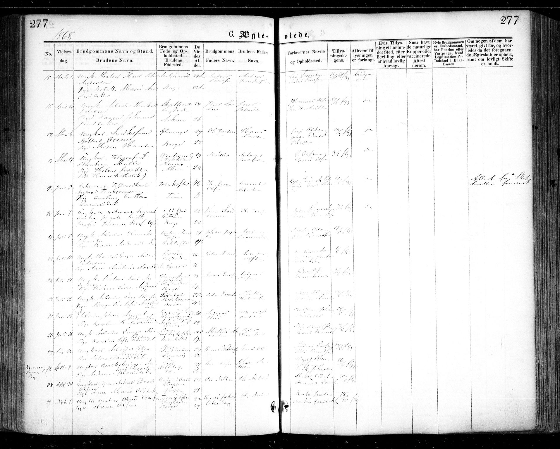 Glemmen prestekontor Kirkebøker, SAO/A-10908/F/Fa/L0008: Parish register (official) no. 8, 1862-1871, p. 277