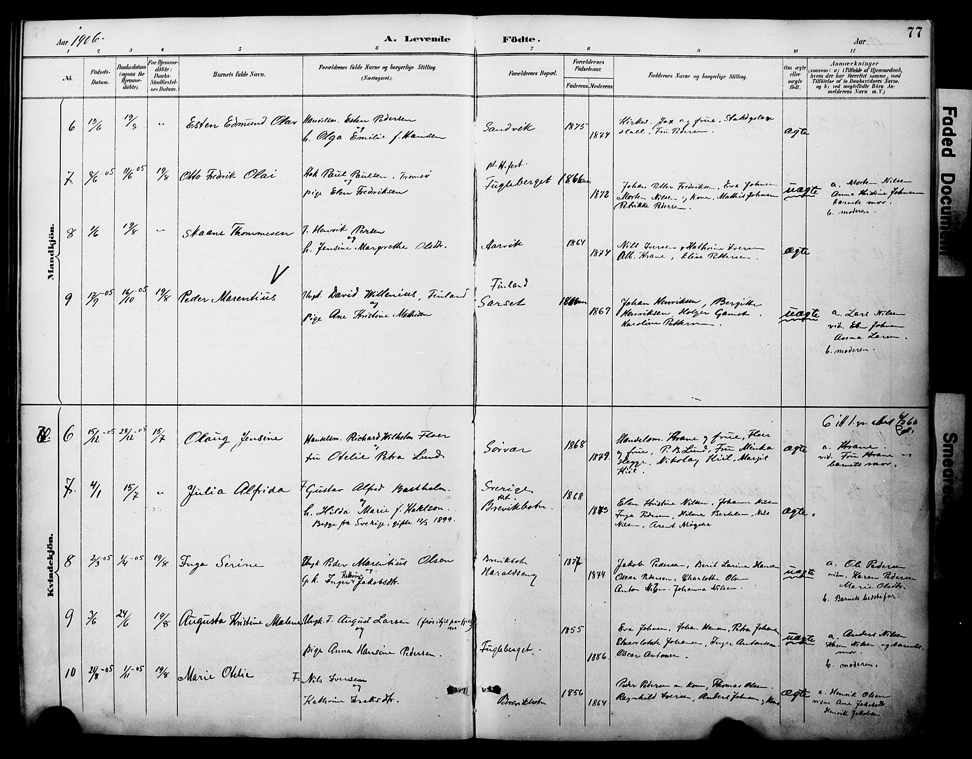Loppa sokneprestkontor, SATØ/S-1339/H/Ha/L0008kirke: Parish register (official) no. 8, 1889-1907, p. 77