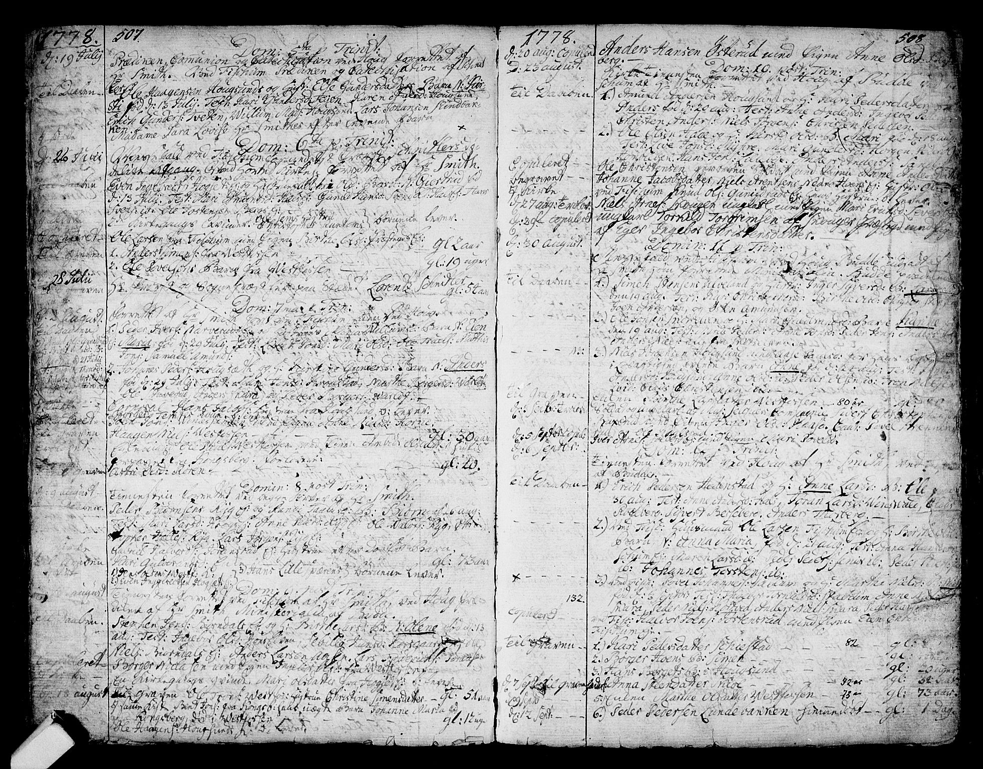 Eiker kirkebøker, SAKO/A-4/F/Fa/L0008: Parish register (official) no. I 8, 1764-1788, p. 507-508
