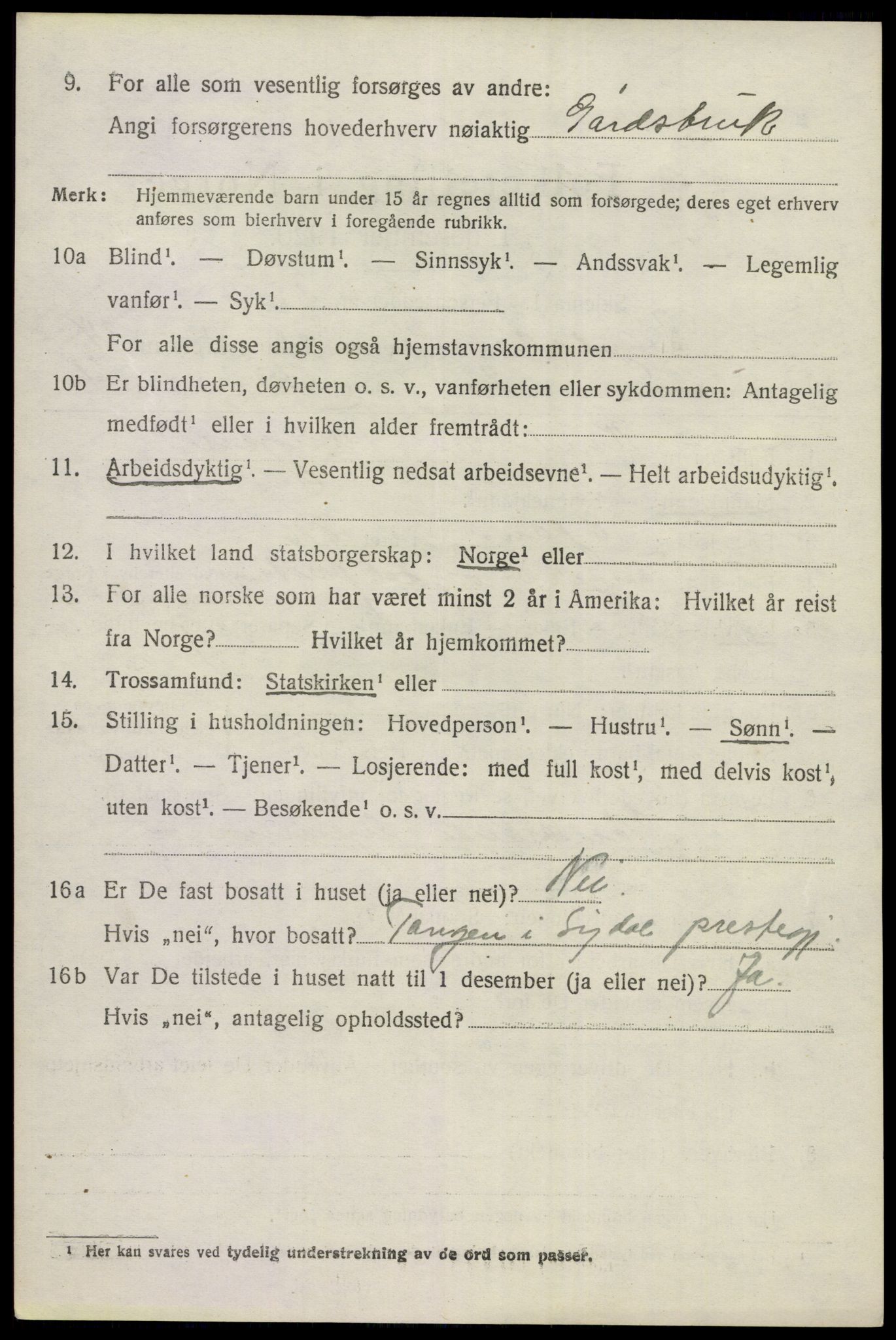 SAKO, 1920 census for Sigdal, 1920, p. 8891