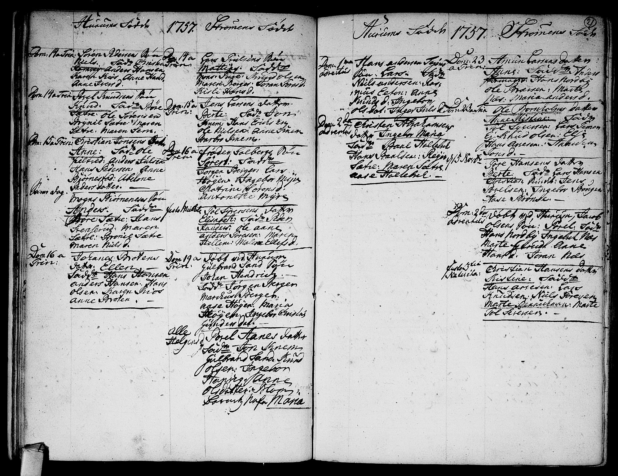 Hurum kirkebøker, SAKO/A-229/F/Fa/L0006: Parish register (official) no. 6, 1756-1770, p. 22