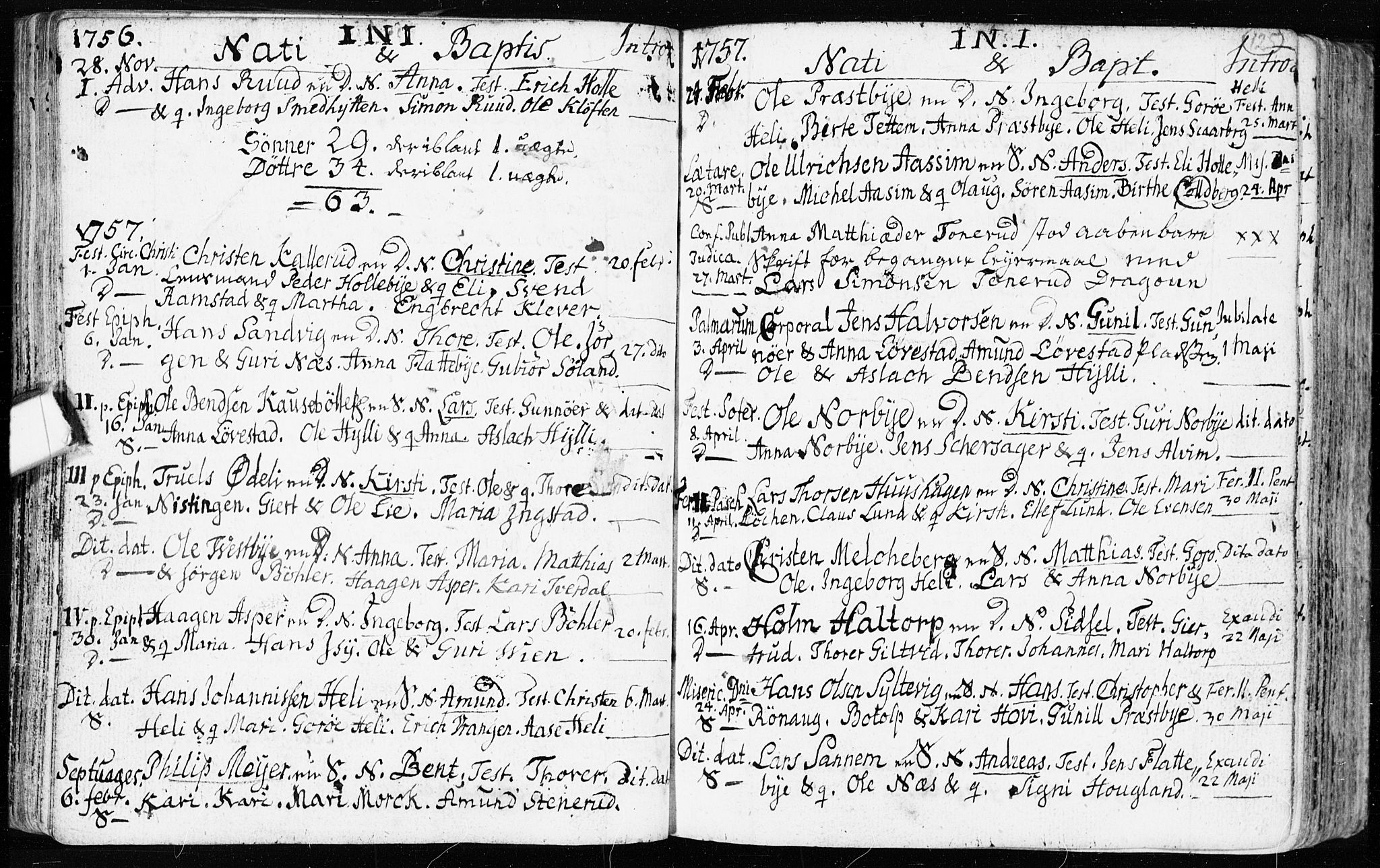 Spydeberg prestekontor Kirkebøker, AV/SAO-A-10924/F/Fa/L0002: Parish register (official) no. I 2, 1739-1780, p. 125