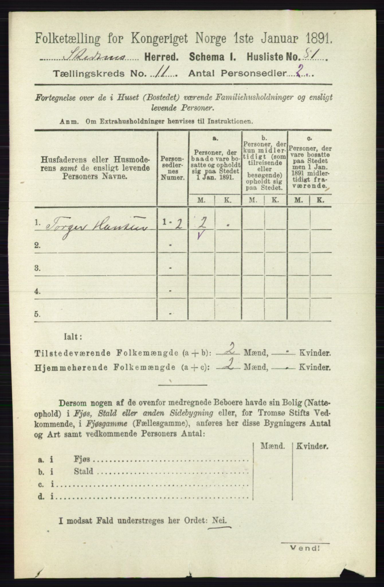 RA, 1891 census for 0231 Skedsmo, 1891, p. 6199