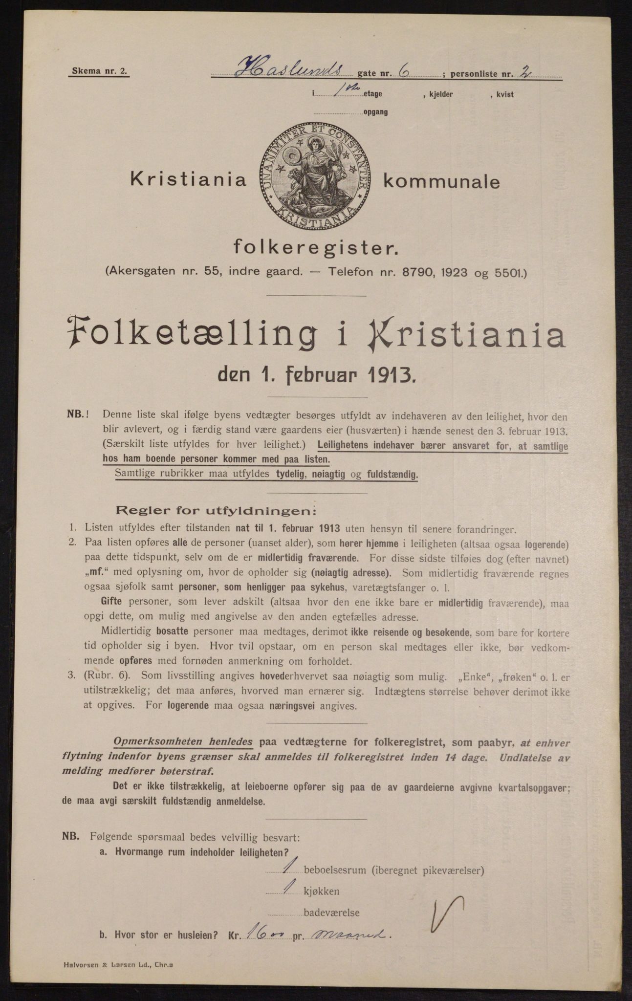 OBA, Municipal Census 1913 for Kristiania, 1913, p. 26961