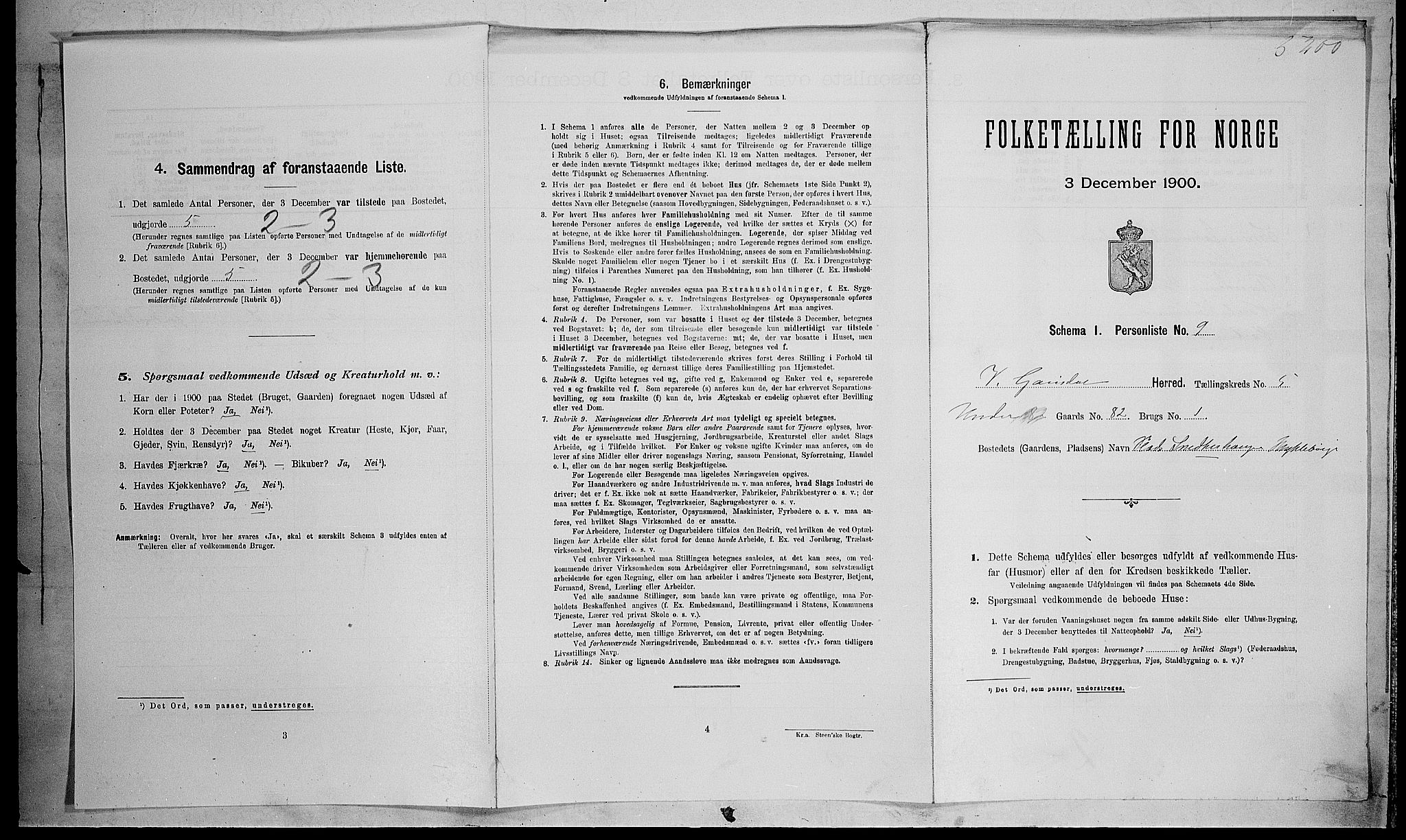 SAH, 1900 census for Vestre Gausdal, 1900, p. 639