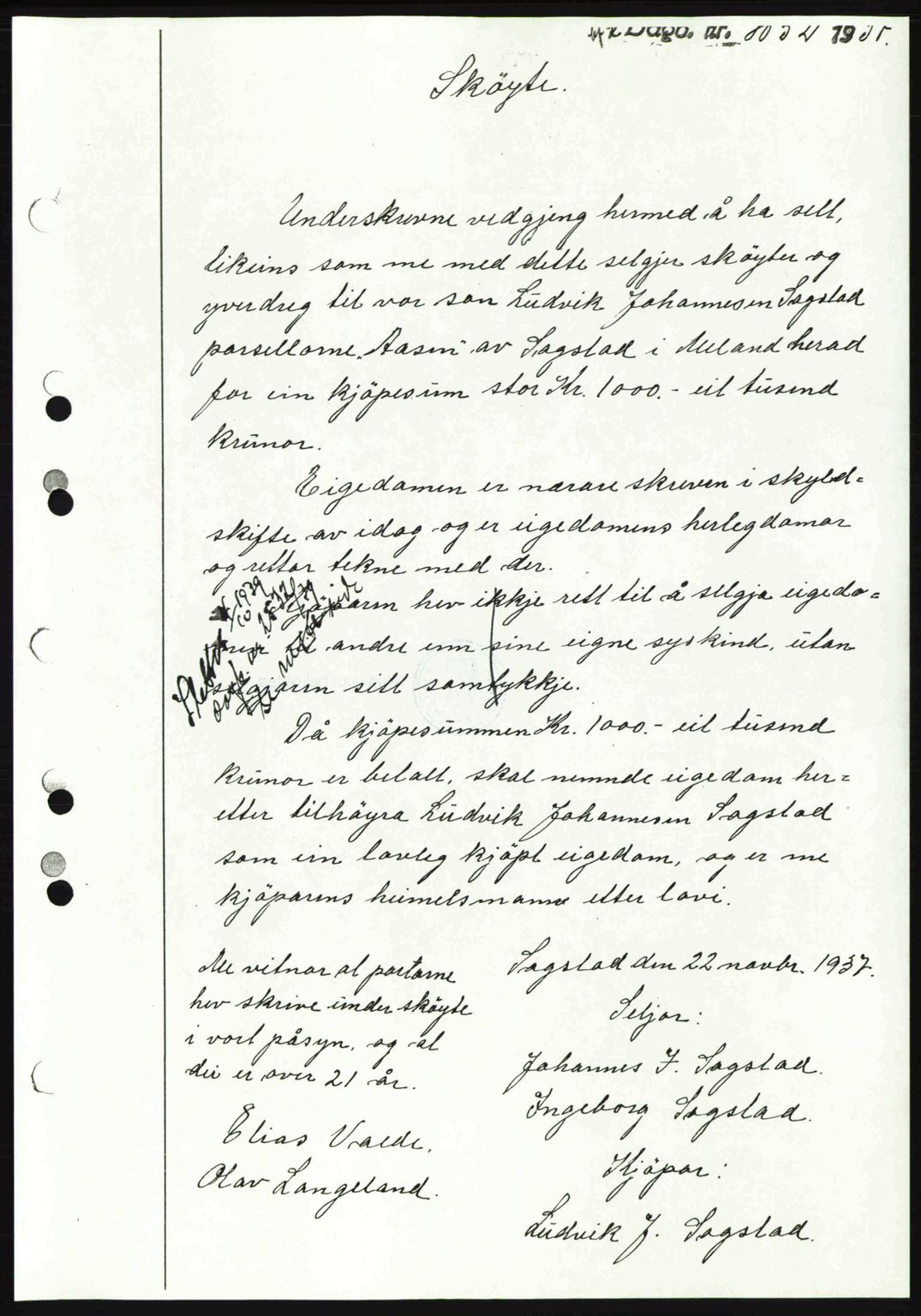 Nordhordland sorenskrivar, SAB/A-2901/1/G/Gb/Gbf/L0010: Mortgage book no. A10, 1939-1940, Diary no: : 2529/1939