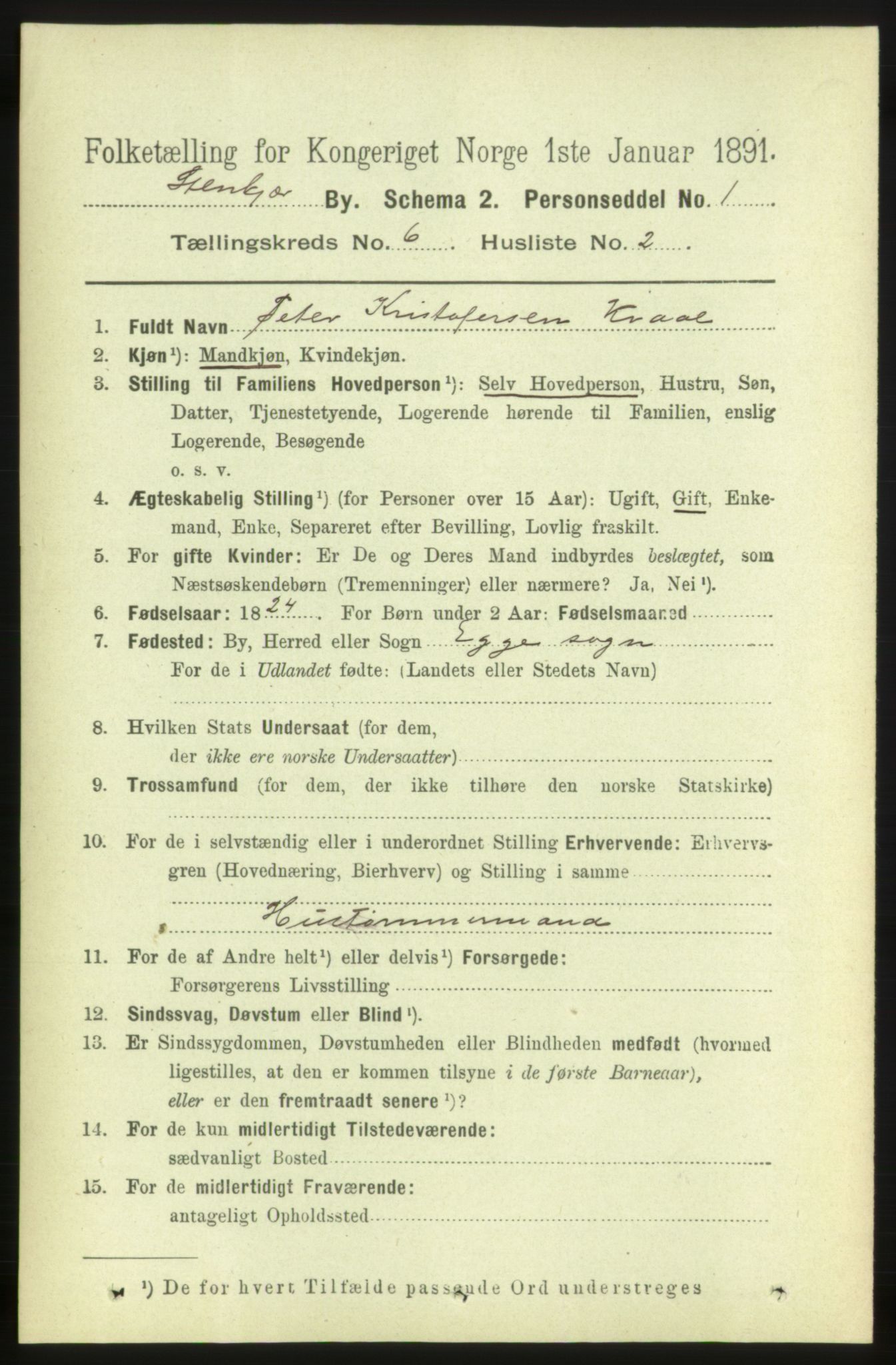 RA, 1891 census for 1702 Steinkjer, 1891, p. 2188