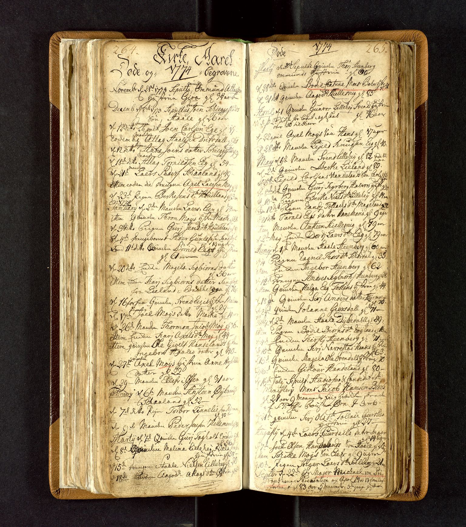 Lund sokneprestkontor, SAST/A-101809/S06/L0003: Parish register (official) no. A 3, 1761-1801, p. 264-265