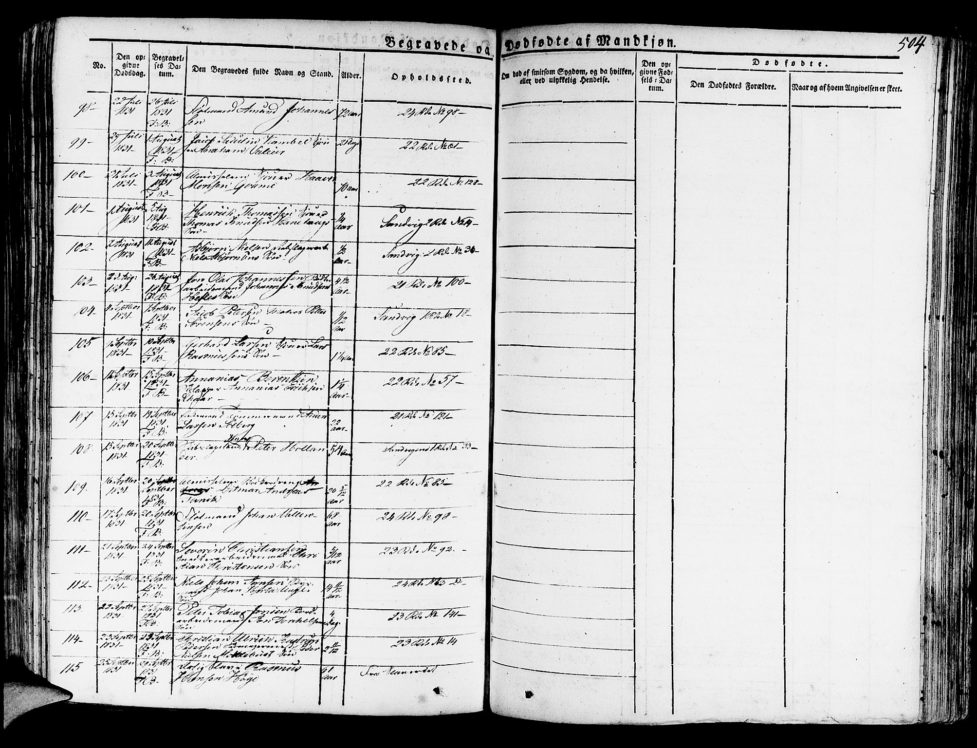 Korskirken sokneprestembete, AV/SAB-A-76101/H/Haa/L0014: Parish register (official) no. A 14, 1823-1835, p. 504