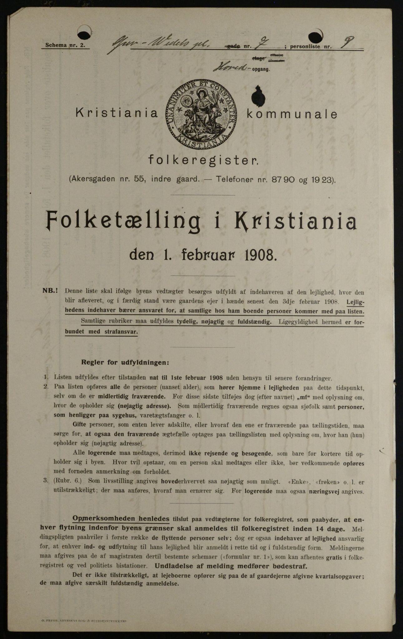 OBA, Municipal Census 1908 for Kristiania, 1908, p. 26953