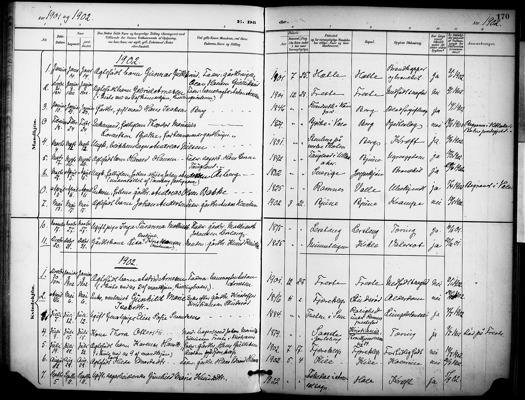 Ramnes kirkebøker, AV/SAKO-A-314/F/Fa/L0008: Parish register (official) no. I 8, 1896-1913, p. 170