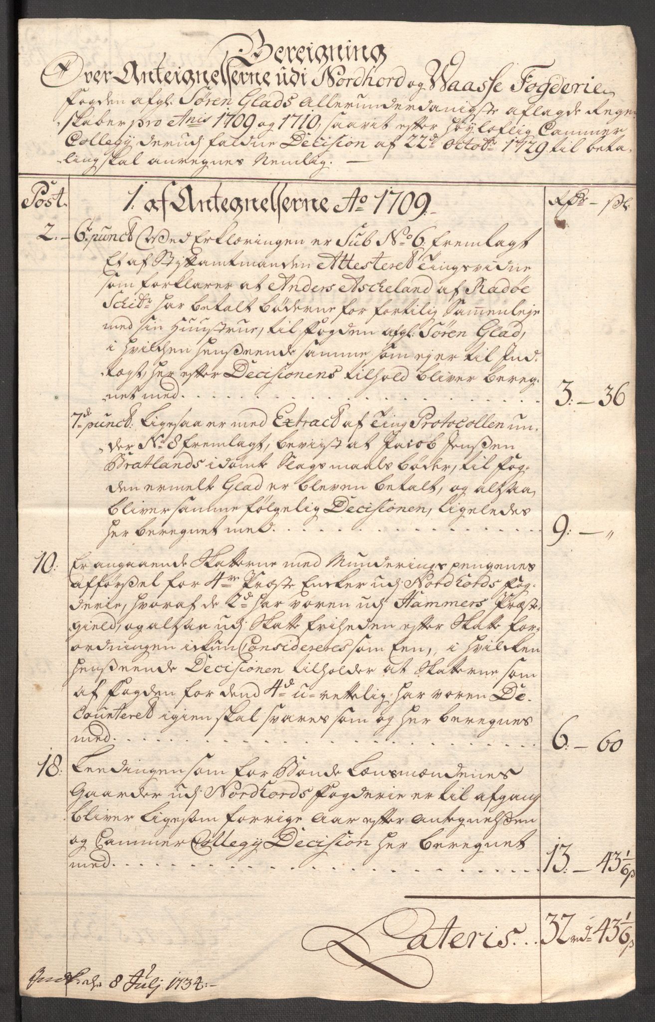 Rentekammeret inntil 1814, Reviderte regnskaper, Fogderegnskap, AV/RA-EA-4092/R51/L3191: Fogderegnskap Nordhordland og Voss, 1710, p. 277