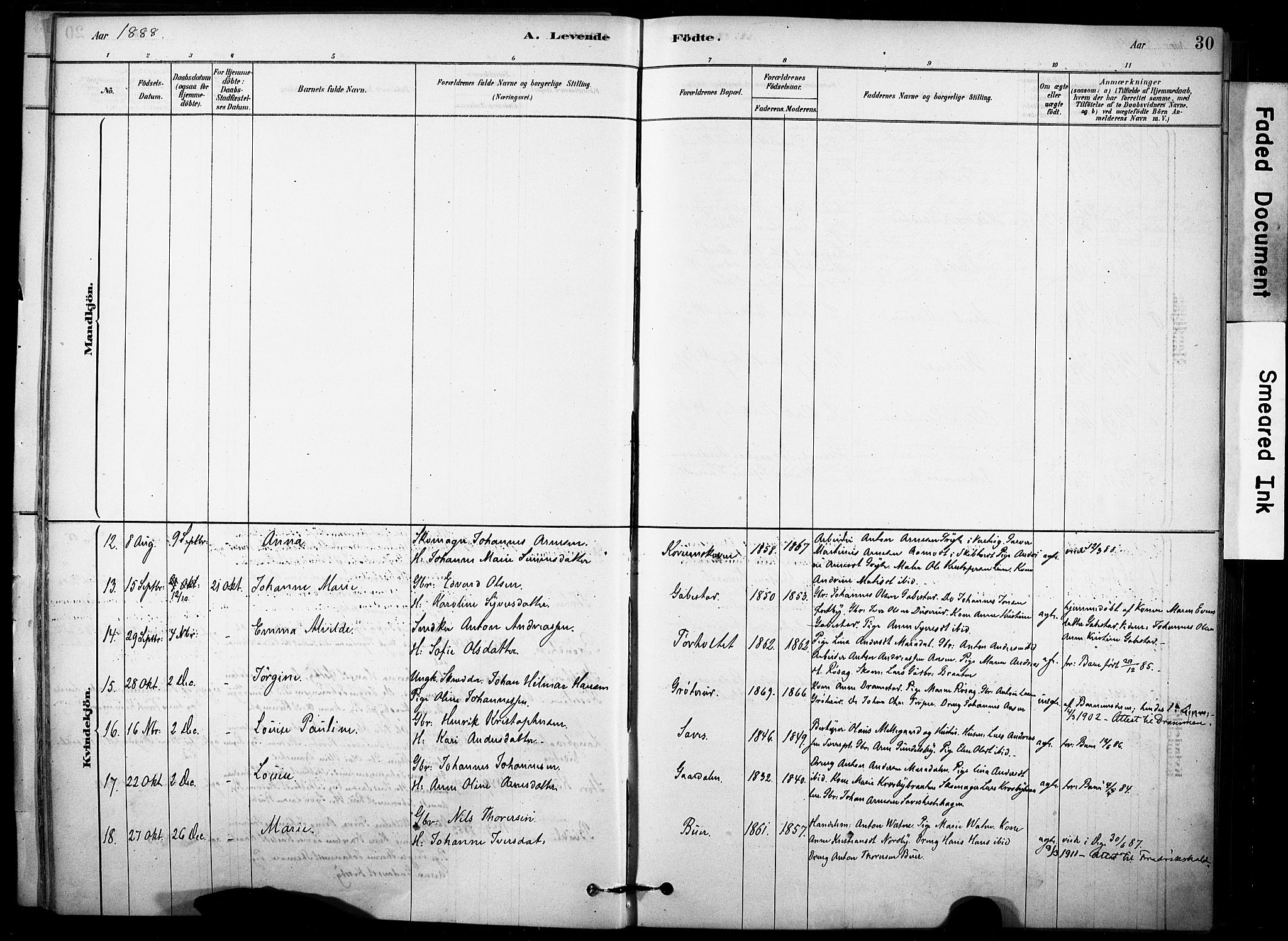 Rakkestad prestekontor Kirkebøker, AV/SAO-A-2008/F/Fc/L0001: Parish register (official) no. III 1, 1878-1905, p. 30