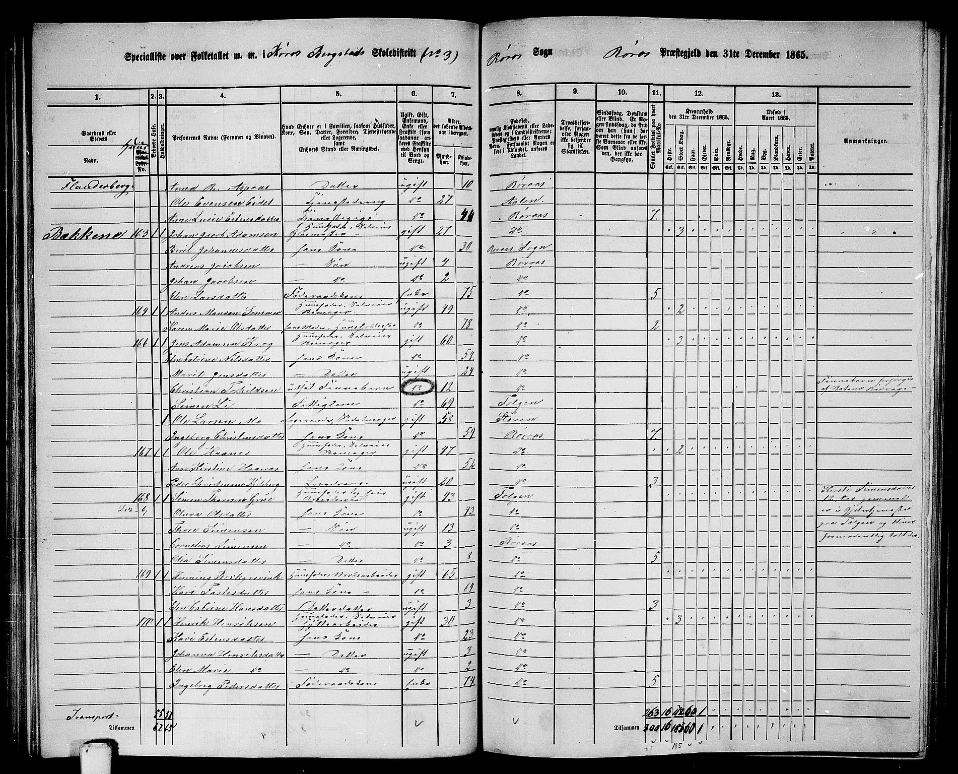 RA, 1865 census for Røros, 1865, p. 62