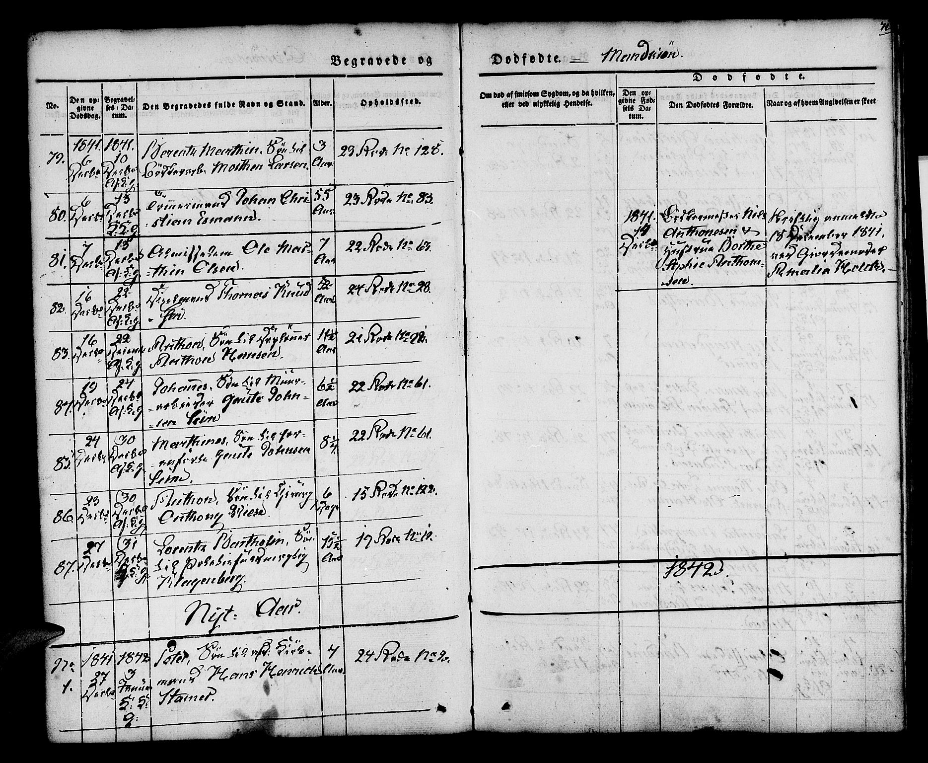 Korskirken sokneprestembete, AV/SAB-A-76101/H/Hab: Parish register (copy) no. E 1, 1837-1851, p. 72