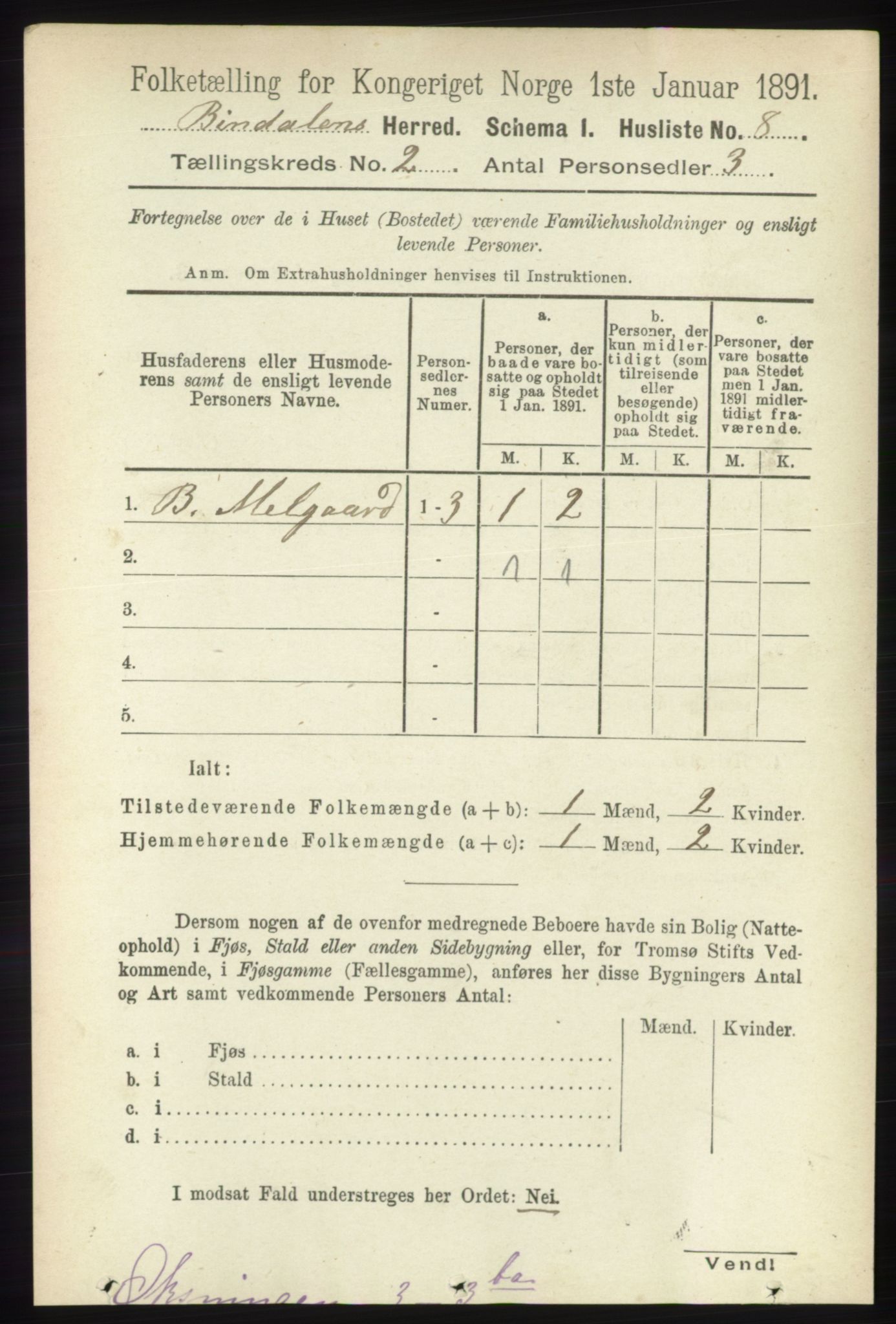 RA, 1891 census for 1811 Bindal, 1891, p. 239