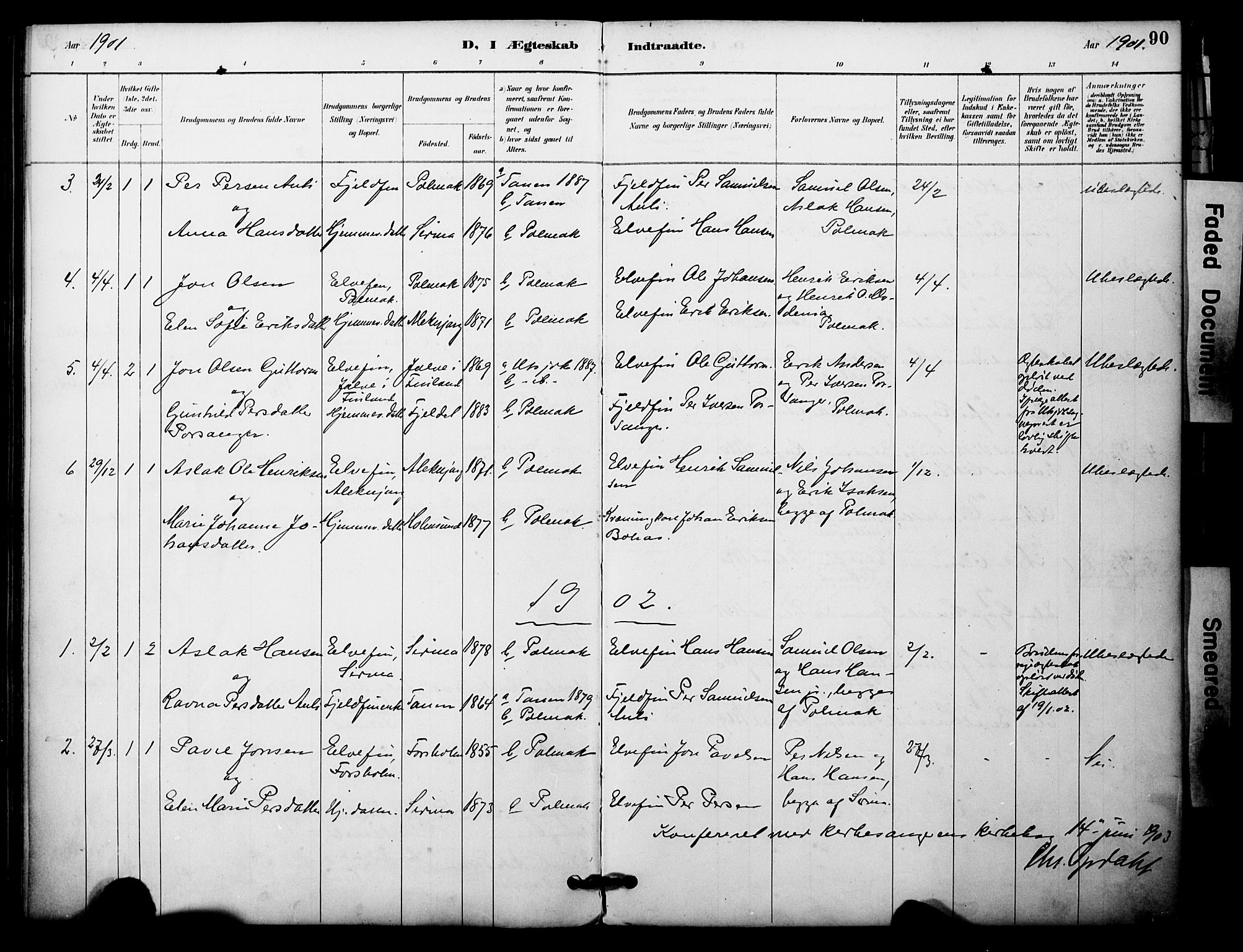Nesseby sokneprestkontor, SATØ/S-1330/H/Ha/L0005kirke: Parish register (official) no. 5, 1885-1906, p. 90