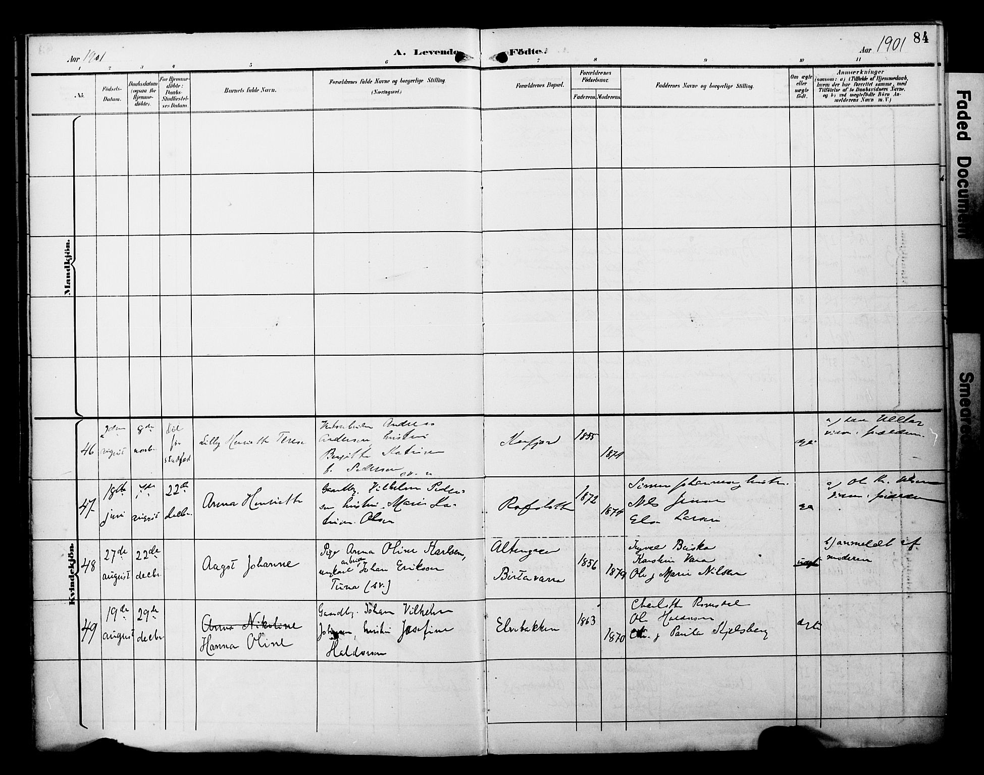 Alta sokneprestkontor, SATØ/S-1338/H/Ha/L0003.kirke: Parish register (official) no. 3, 1892-1904, p. 84