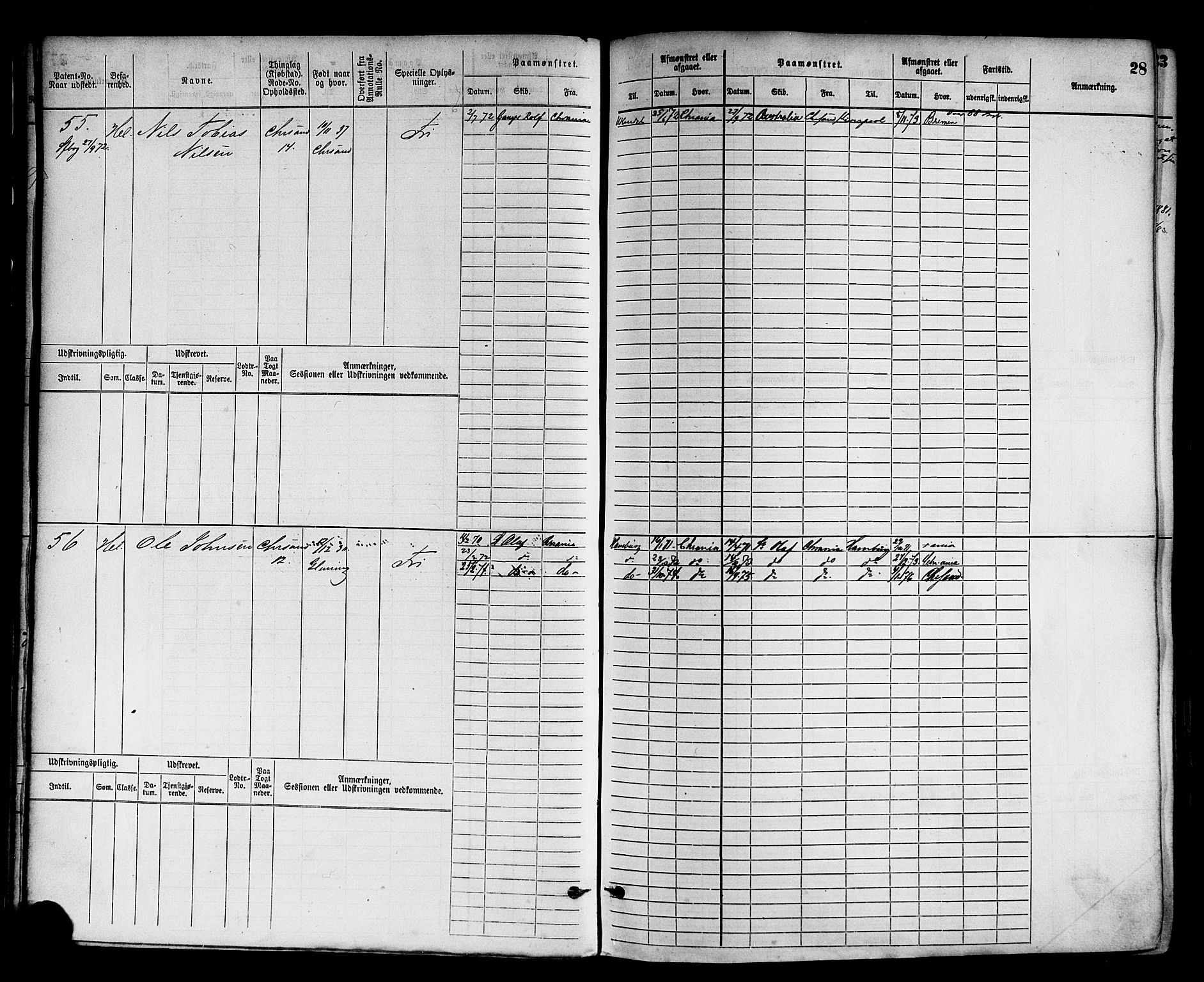 Kristiansand mønstringskrets, AV/SAK-2031-0015/F/Fb/L0003: Hovedrulle nr 1-762, I-10, 1860-1911, p. 36