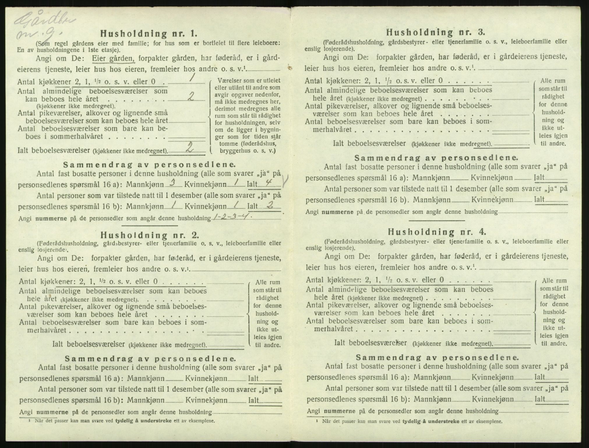 SAK, 1920 census for Hidra, 1920, p. 823