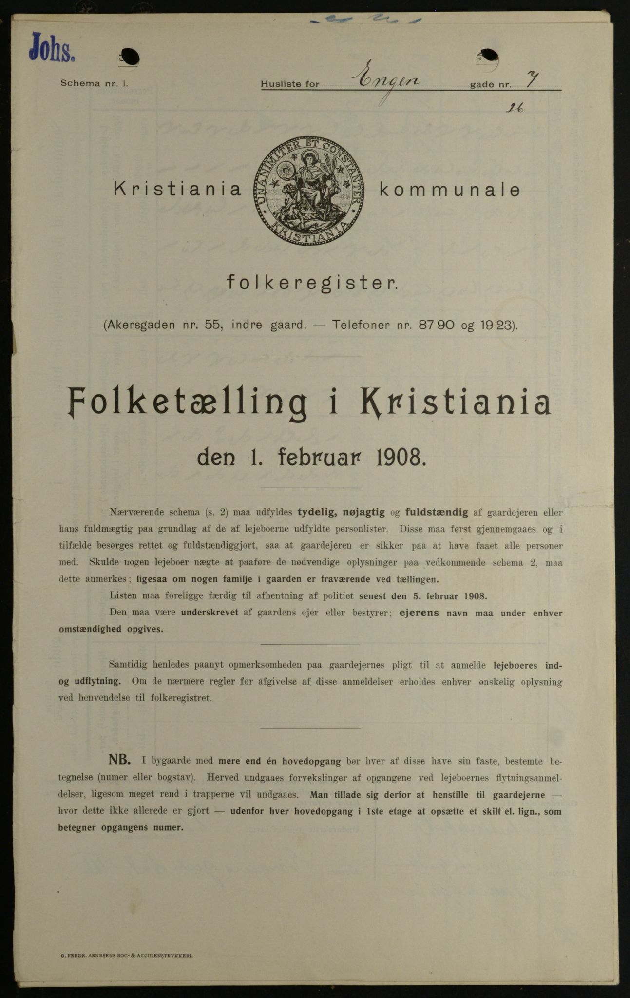 OBA, Municipal Census 1908 for Kristiania, 1908, p. 19791