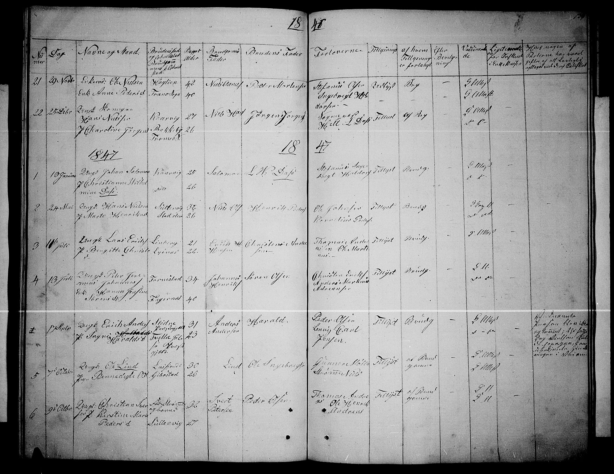 Lenvik sokneprestembete, SATØ/S-1310/H/Ha/Hab/L0003klokker: Parish register (copy) no. 3, 1844-1858, p. 136