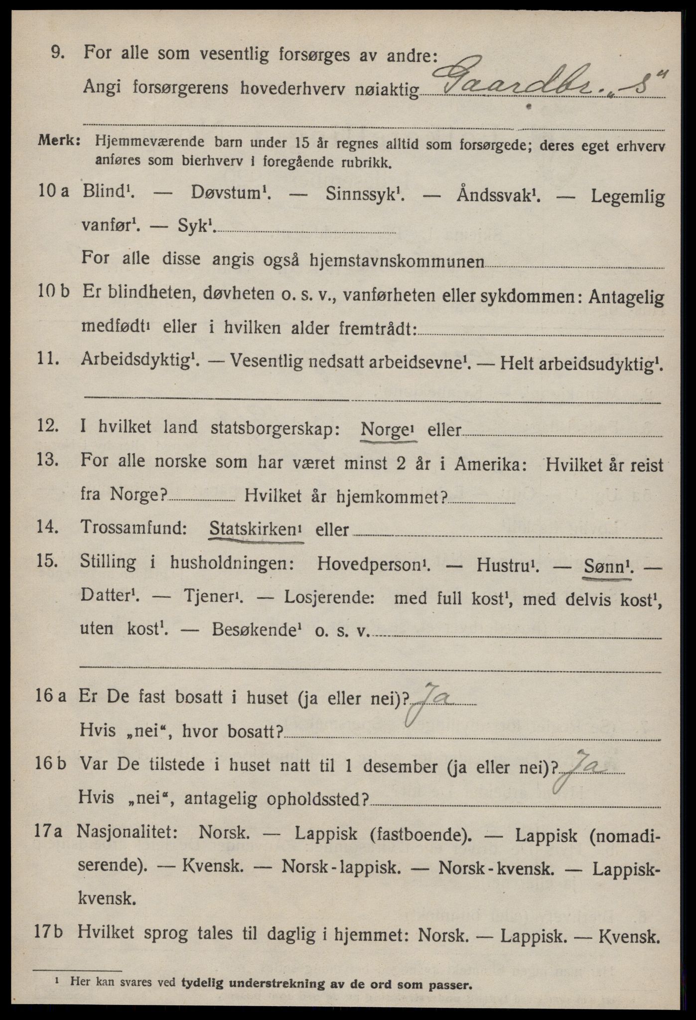 SAT, 1920 census for Soknedal, 1920, p. 1241