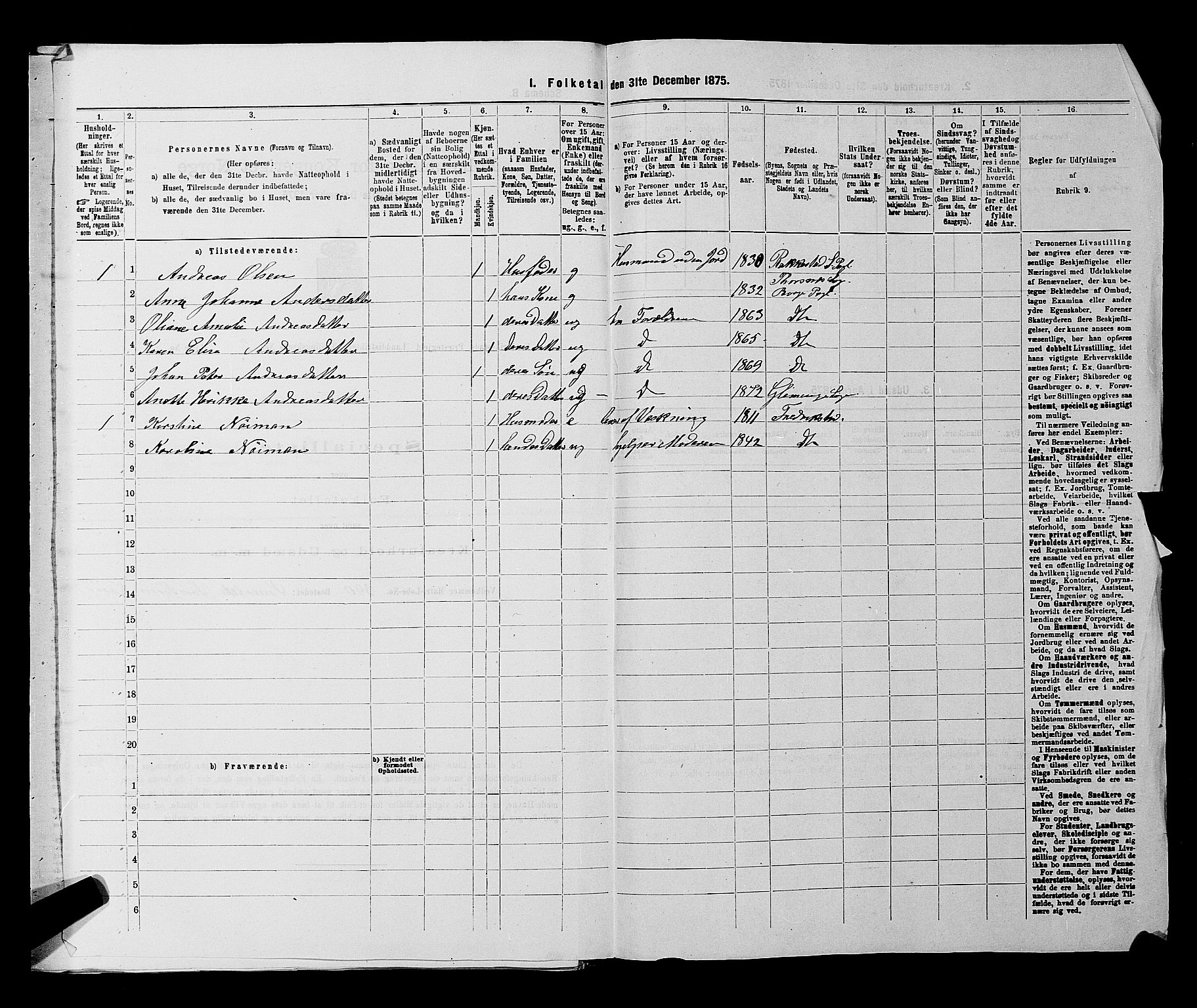 RA, 1875 census for 0132L Fredrikstad/Glemmen, 1875, p. 398