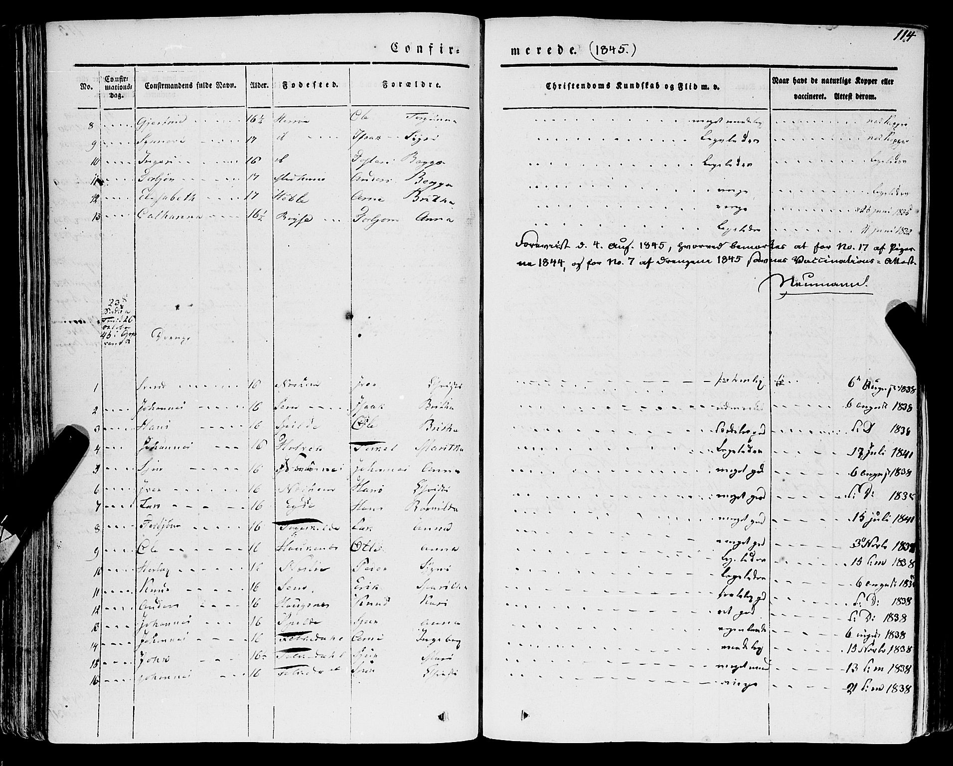 Ulvik sokneprestembete, AV/SAB-A-78801/H/Haa: Parish register (official) no. A 12, 1839-1853, p. 114