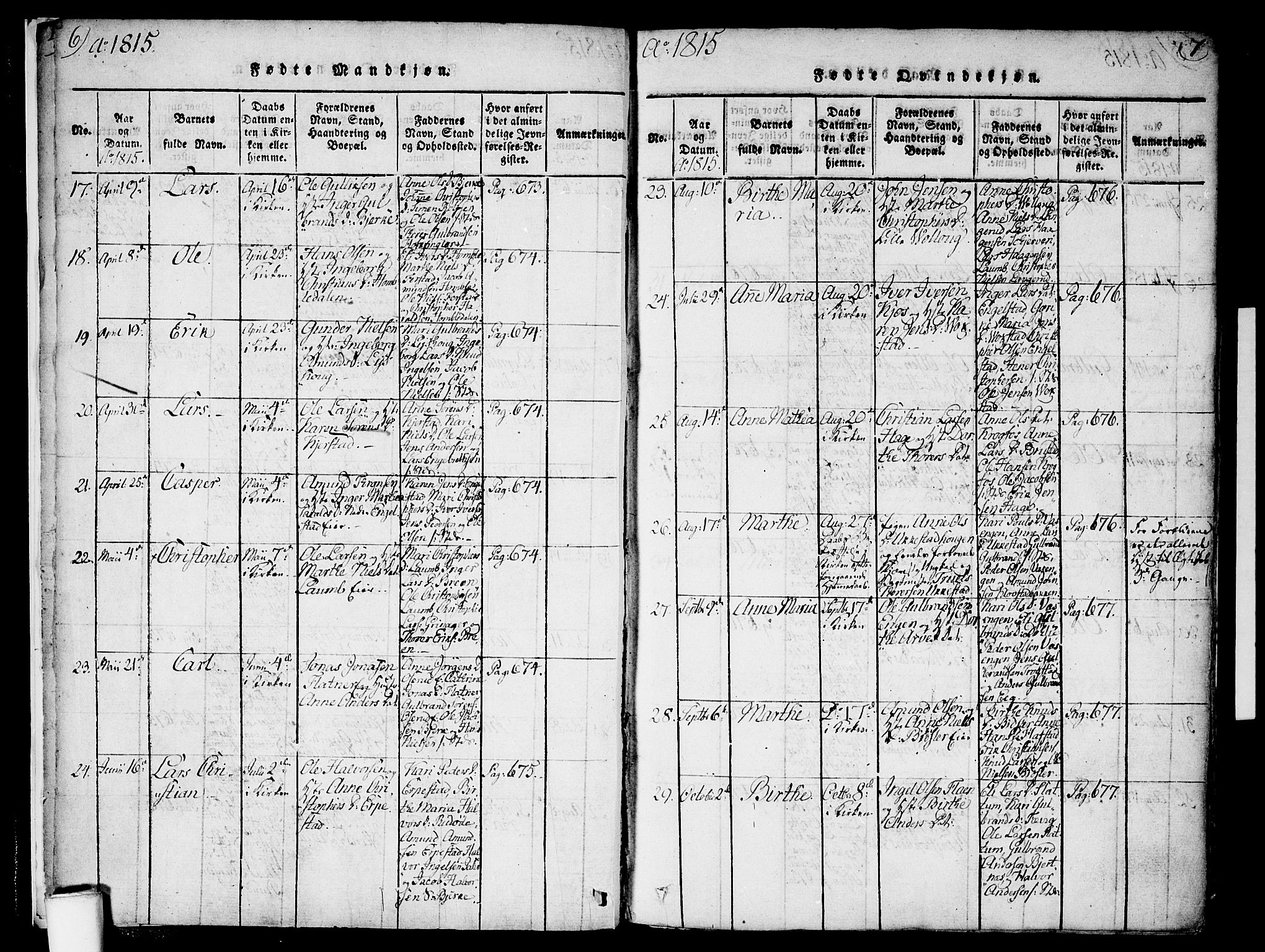 Nannestad prestekontor Kirkebøker, AV/SAO-A-10414a/F/Fa/L0009: Parish register (official) no. I 9, 1815-1840, p. 6-7