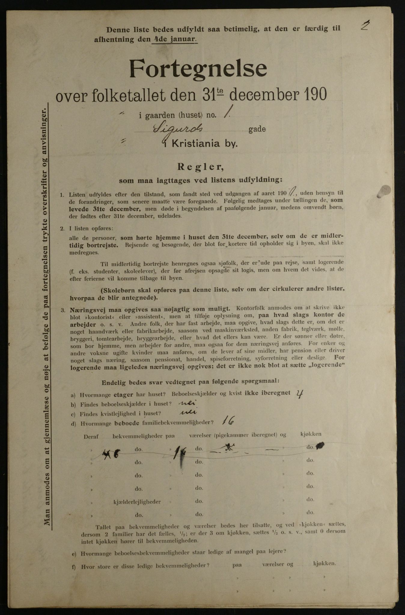 OBA, Municipal Census 1901 for Kristiania, 1901, p. 14601