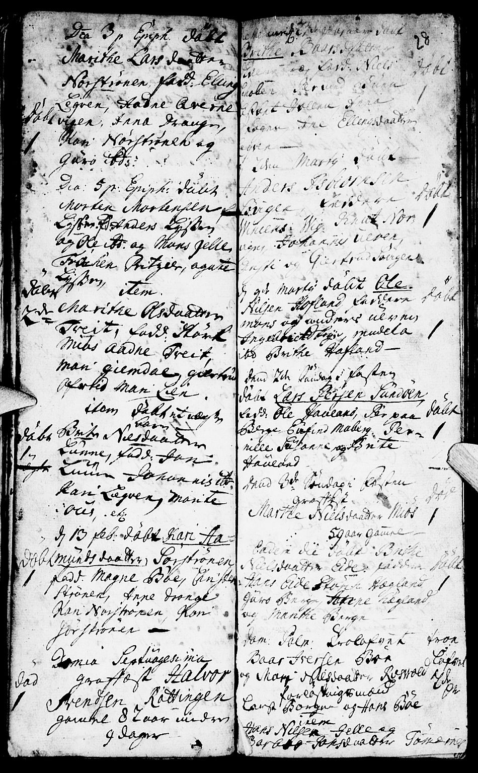 Os sokneprestembete, SAB/A-99929: Parish register (official) no. A 2, 1723-1758, p. 28