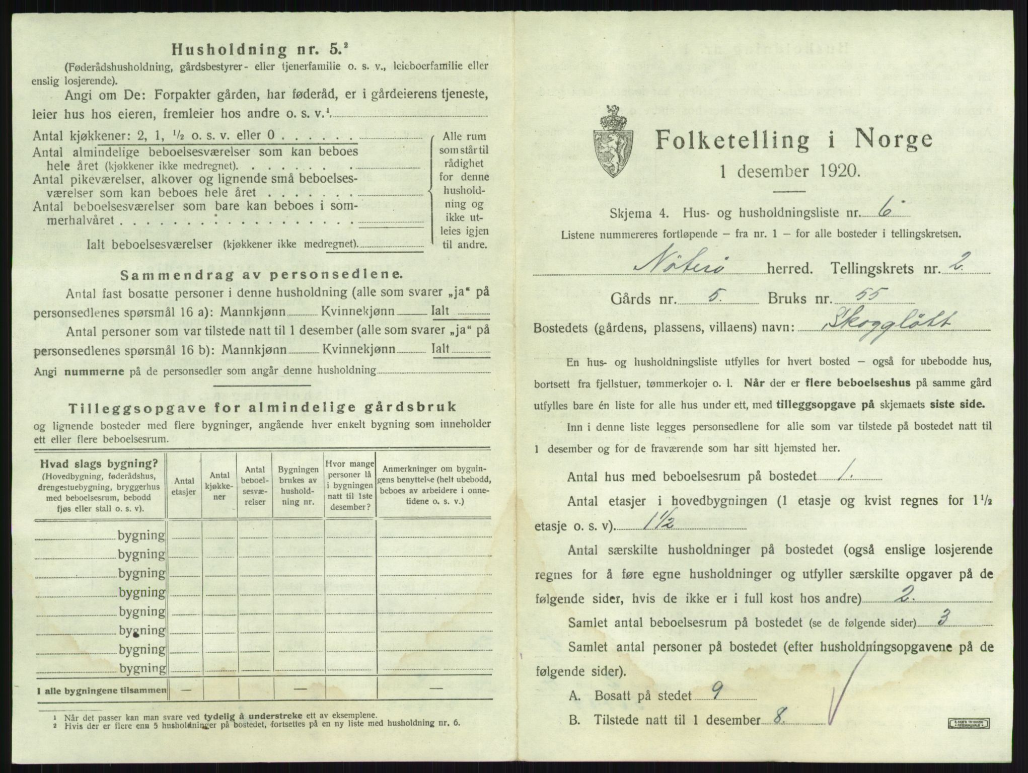 SAKO, 1920 census for Nøtterøy, 1920, p. 265