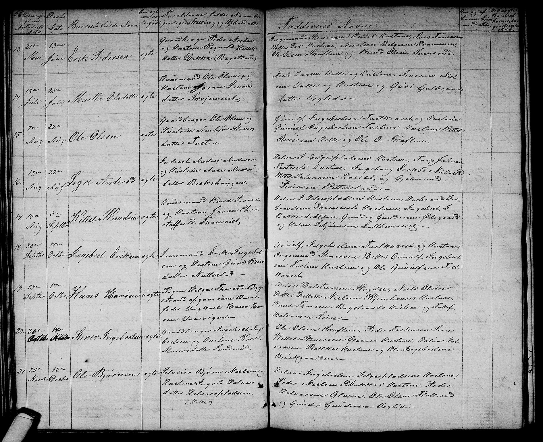 Rollag kirkebøker, AV/SAKO-A-240/G/Gb/L0001: Parish register (copy) no. II 1, 1836-1877, p. 56