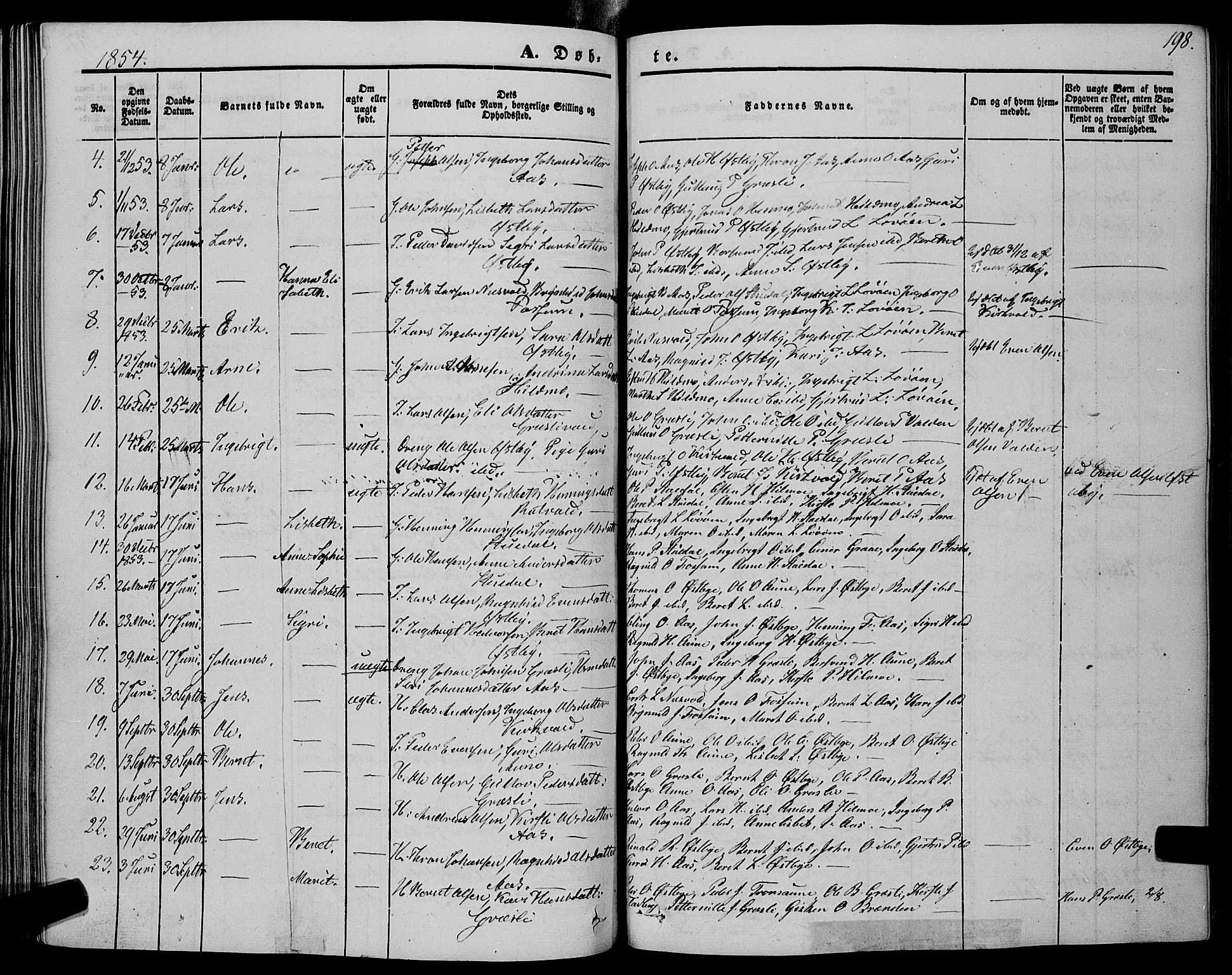Ministerialprotokoller, klokkerbøker og fødselsregistre - Sør-Trøndelag, SAT/A-1456/695/L1146: Parish register (official) no. 695A06 /2, 1843-1859, p. 198